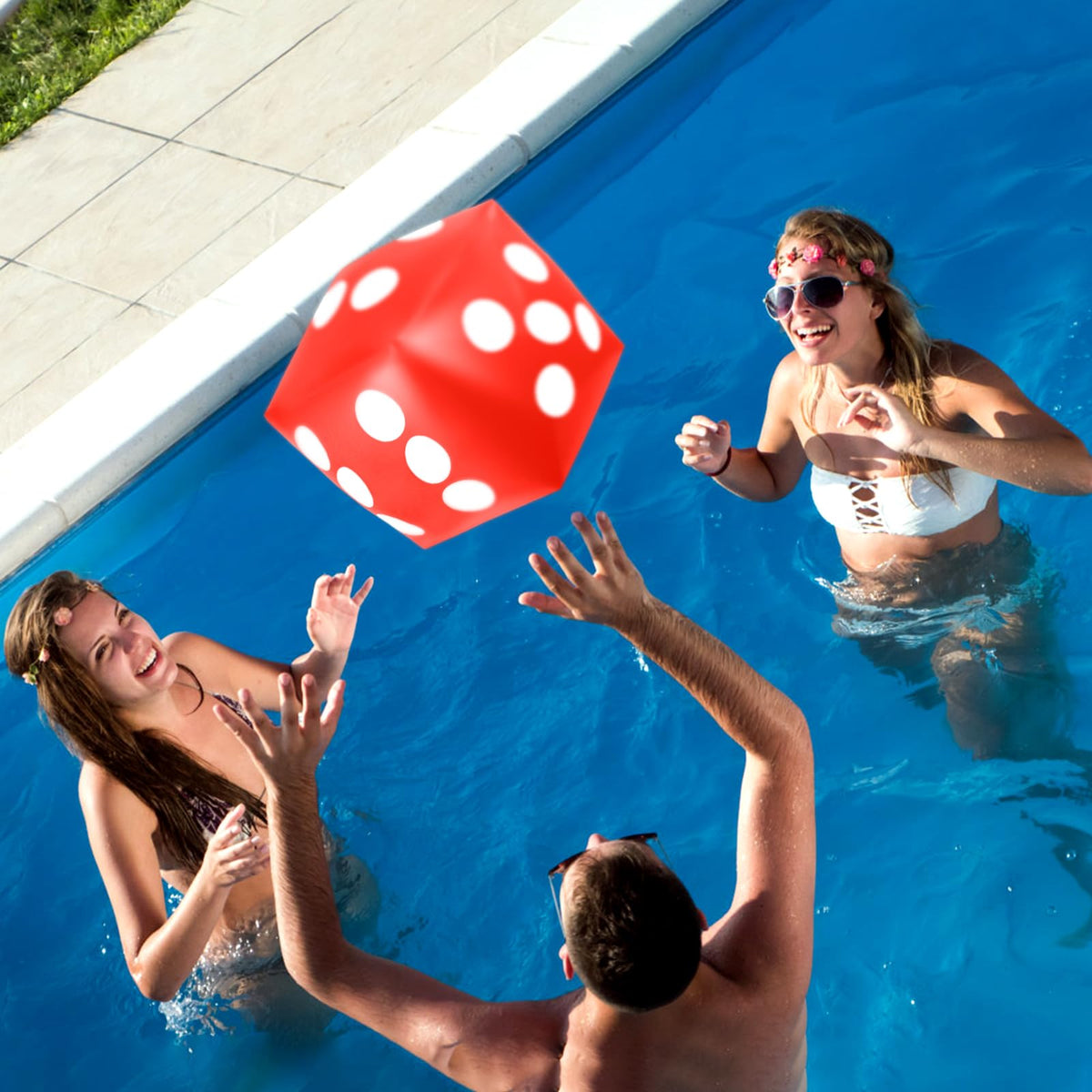 Mototo 4 Pieces Jumbo Inflatable Dice – 12.6-Inch Large PVC Dice for Indoor & Outdoor Fun