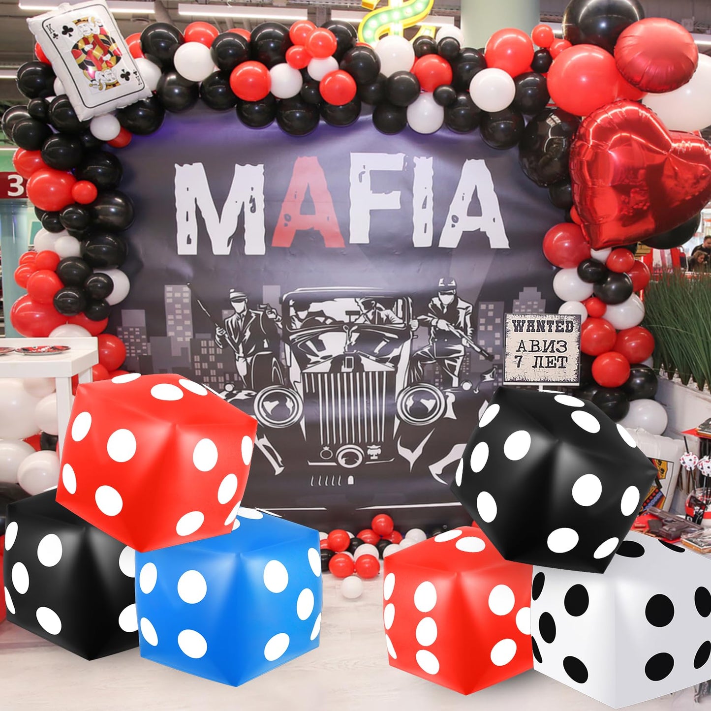 Mototo 4 Pieces Jumbo Inflatable Dice – 12.6-Inch Large PVC Dice for Indoor & Outdoor Fun