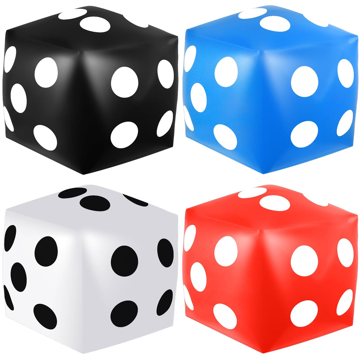 Mototo 4 Pieces Jumbo Inflatable Dice – 12.6-Inch Large PVC Dice for Indoor & Outdoor Fun