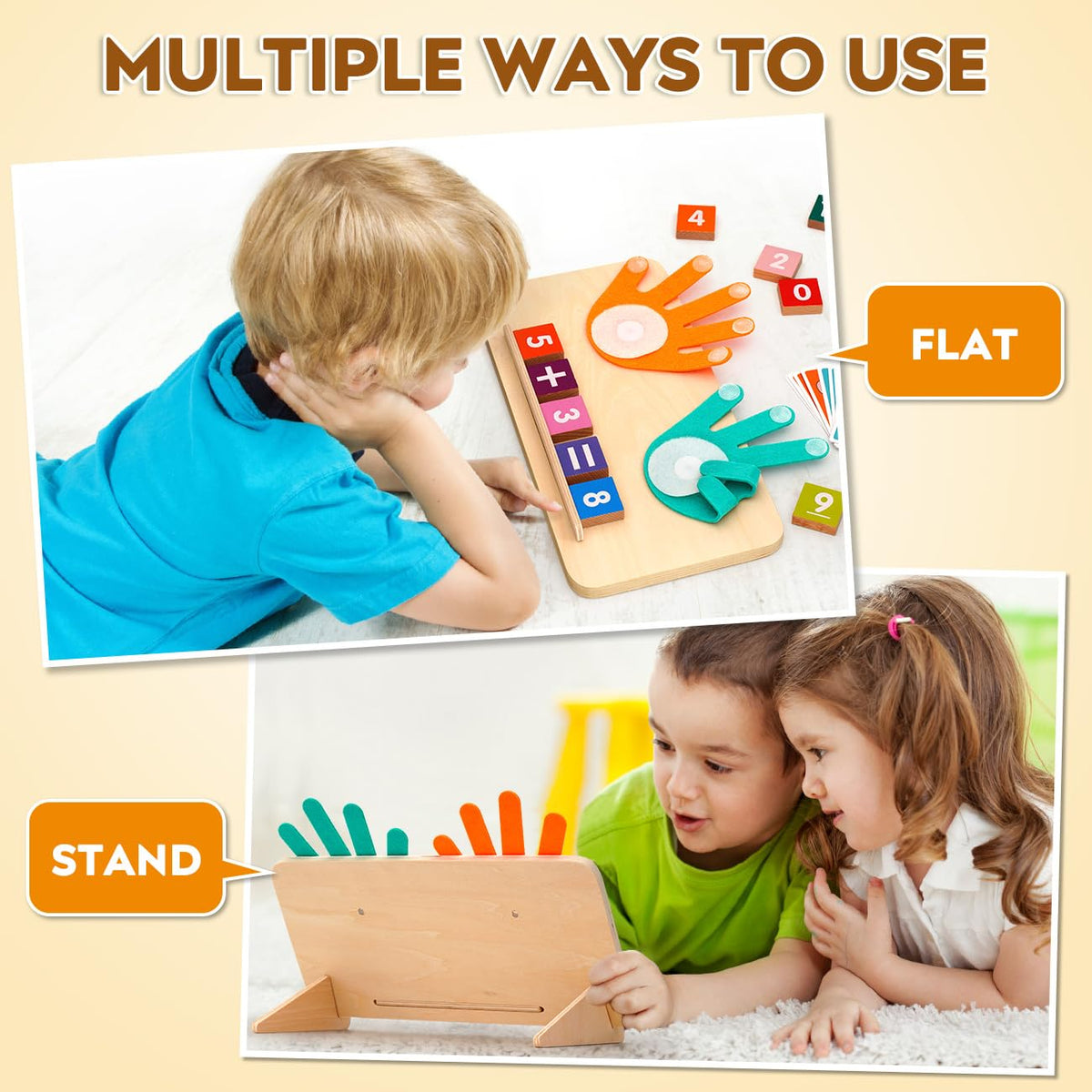 MOTREE Preschool Learning Toys: Montessori Math Blocks for Toddlers 2-4 | Early Counting & Fine Motor Skills