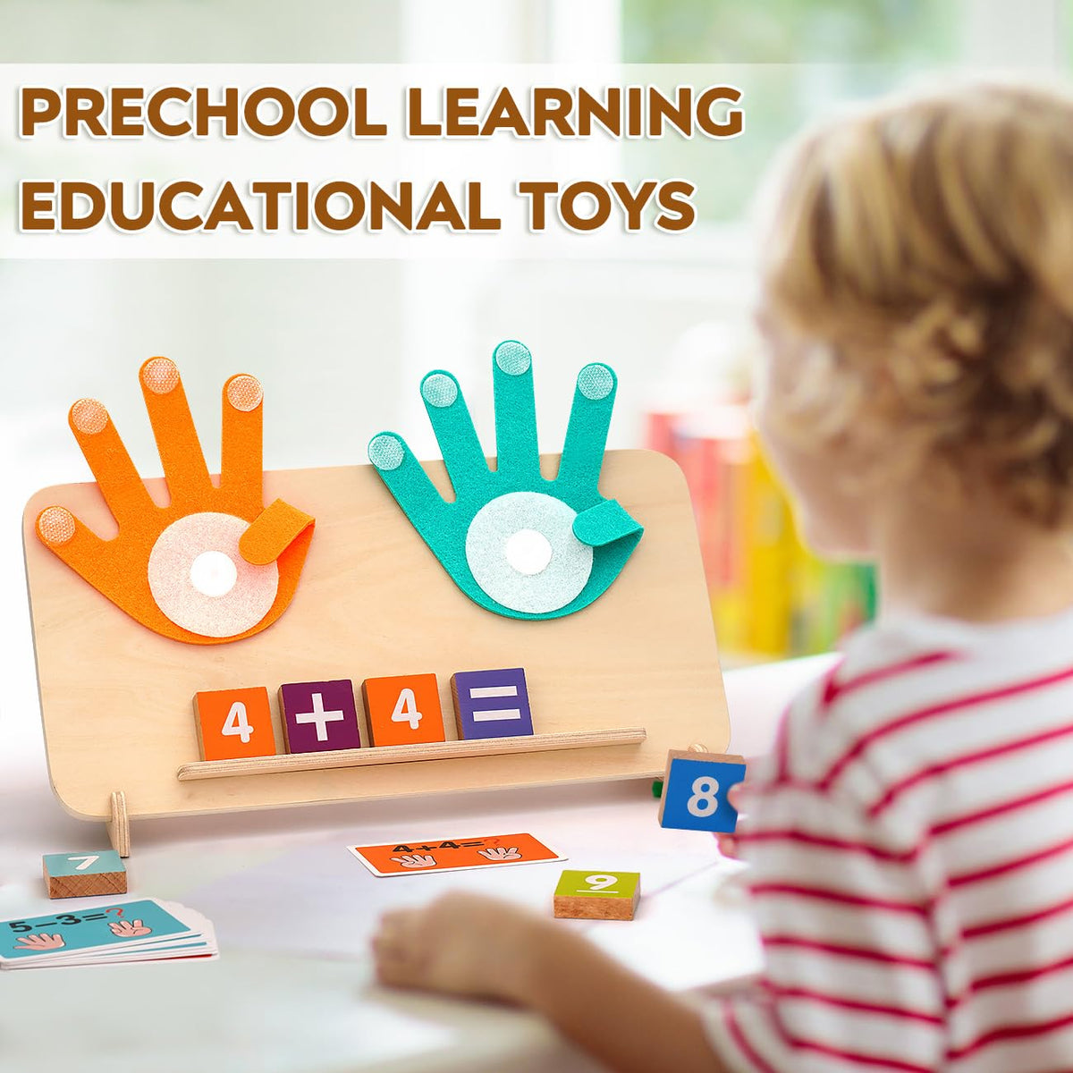 MOTREE Preschool Learning Toys: Montessori Math Blocks for Toddlers 2-4 | Early Counting & Fine Motor Skills