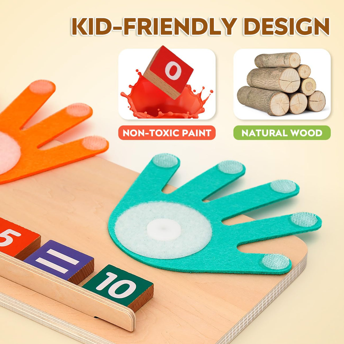 MOTREE Preschool Learning Toys: Montessori Math Blocks for Toddlers 2-4 | Early Counting & Fine Motor Skills
