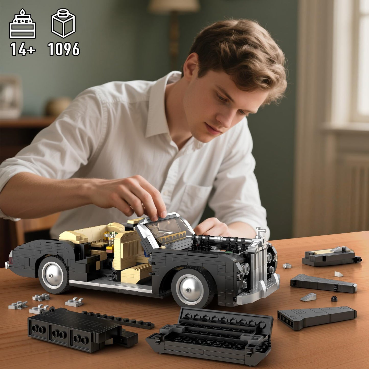 Mould King 10006 Classic Car Building Set – 1096+ Pieces Luxury Convertible Kit