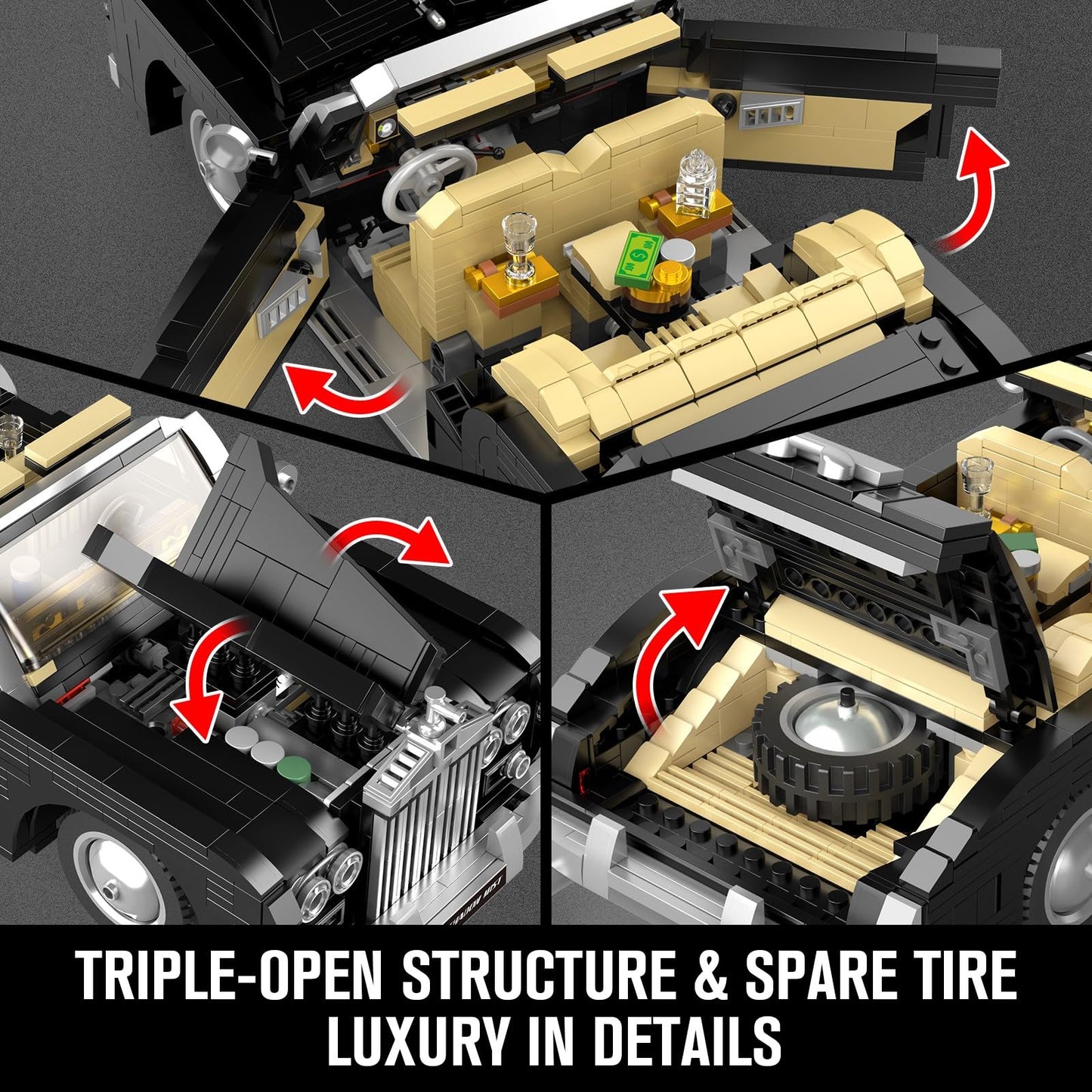 Mould King 10006 Classic Car Building Set – 1096+ Pieces Luxury Convertible Kit