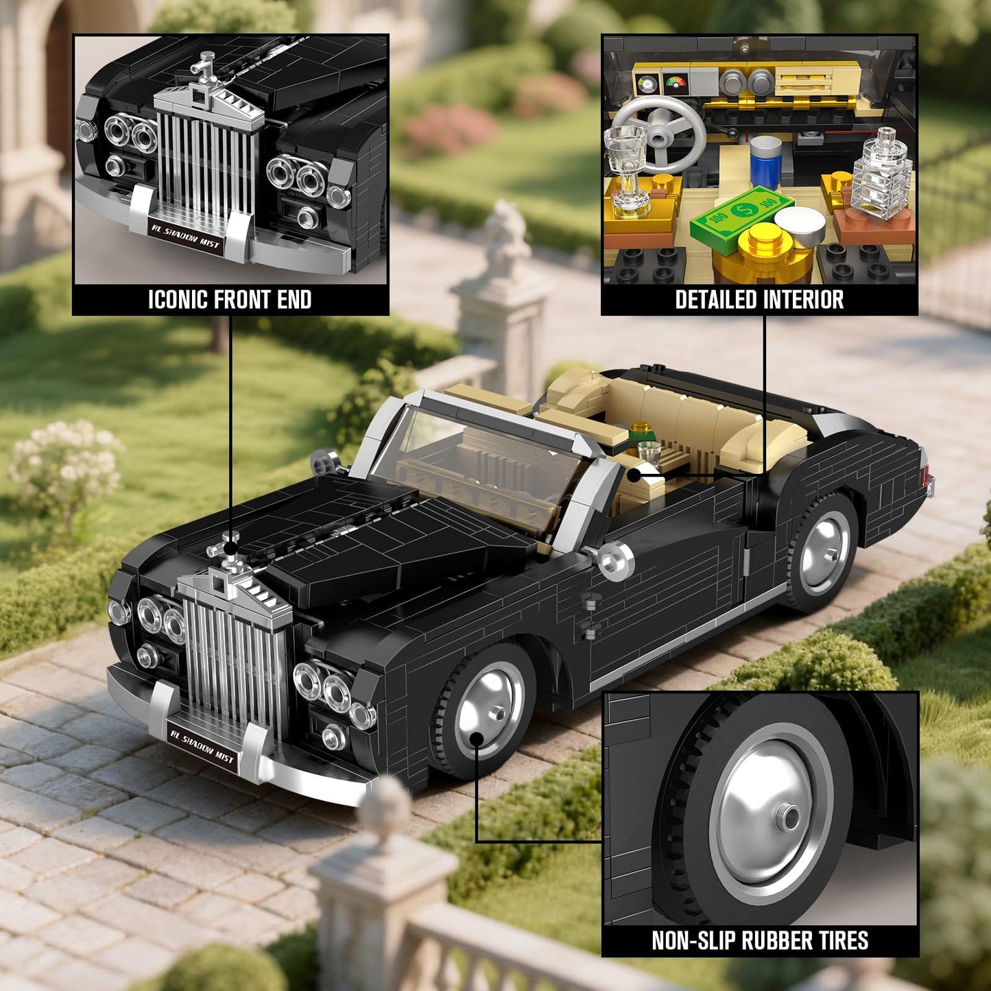 Mould King 10006 Classic Car Building Set – 1096+ Pieces Luxury Convertible Kit