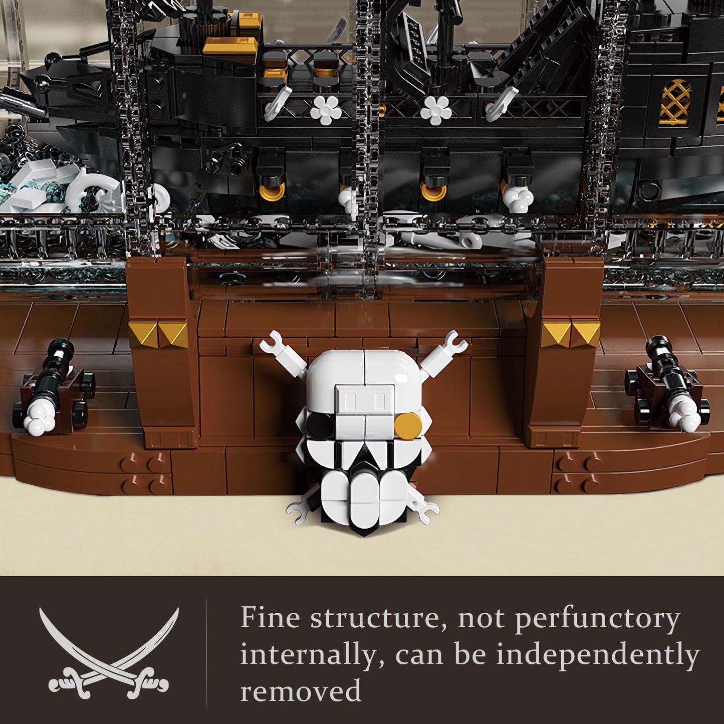 Mould King 10065 Drift Bottle with Black Pearl Ship – Pirate Ship in a Bottle Model Kit (2206 Pieces)