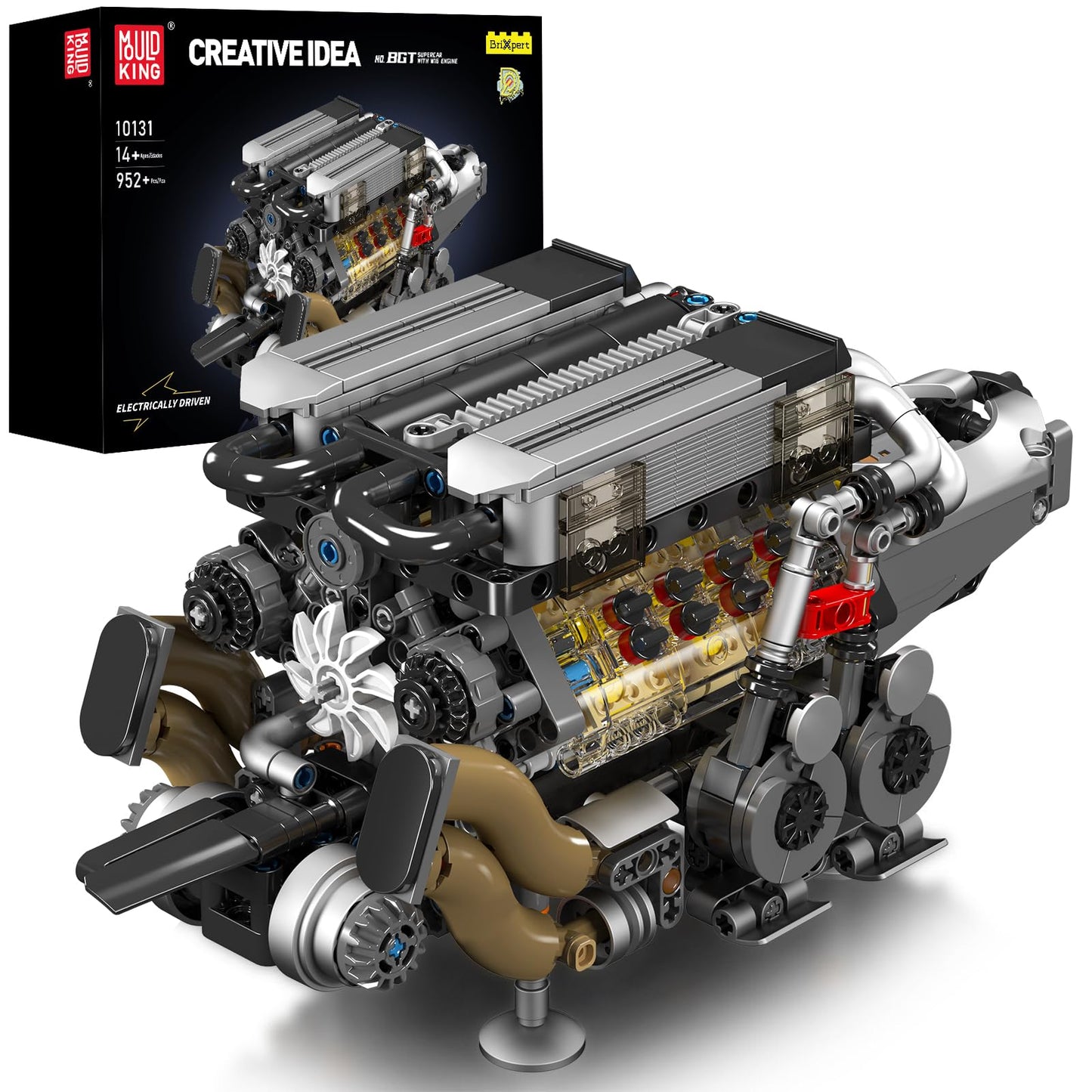 Mould King 10131 W16 Engine Building Blocks Set | 16-Cylinder V8 Model Kit