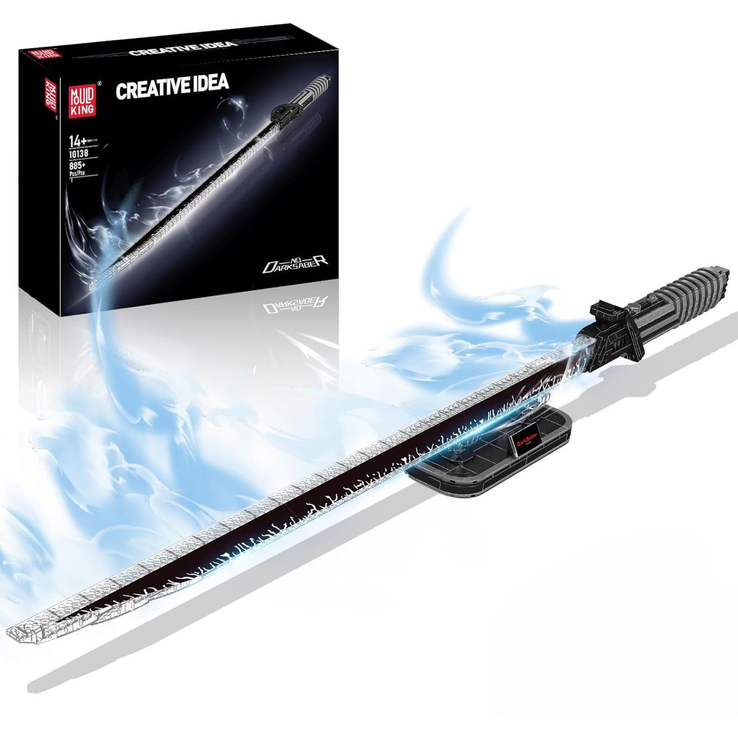 Mould King 10138 Lightsaber Building Toy – Darksaber Glow, Dueling Stand, 885+ Pieces