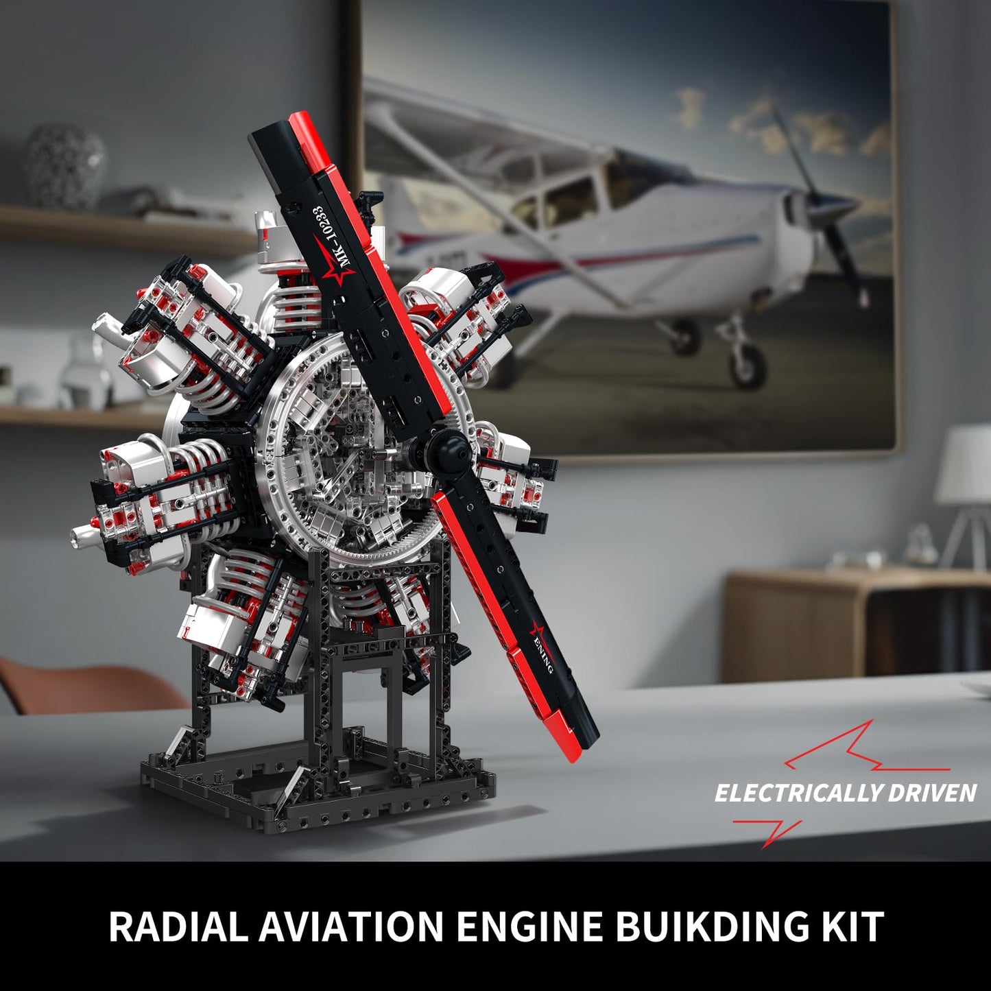 Mould King 10233 Radial Aviation Engine Building Kit – 3089+ PCS STEM Engine Model with Electric Drive