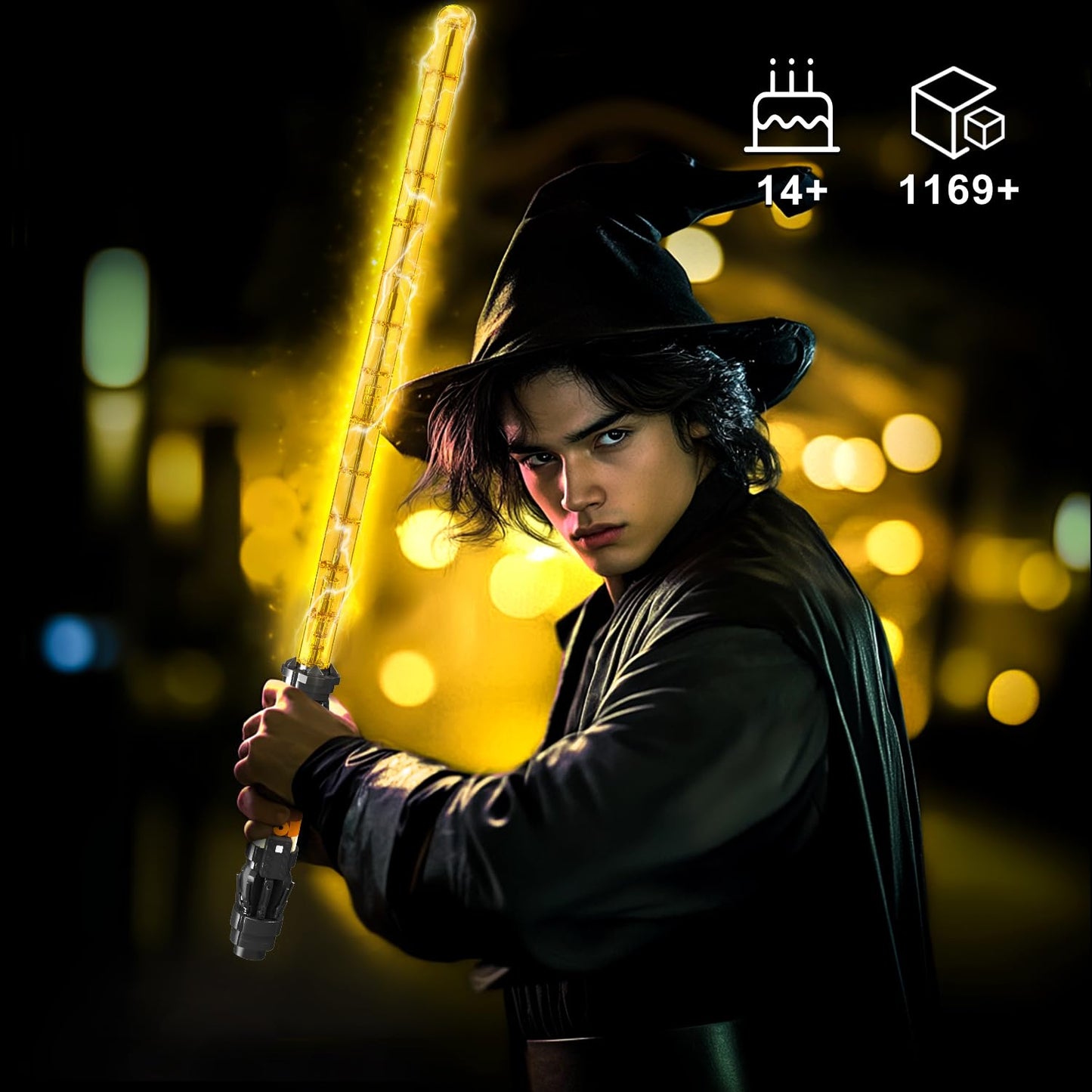 Mould King 10238 Lightsaber Building Blocks Set – 1169+ PCS LED Sword with USB Rechargeable Battery & Display Stand