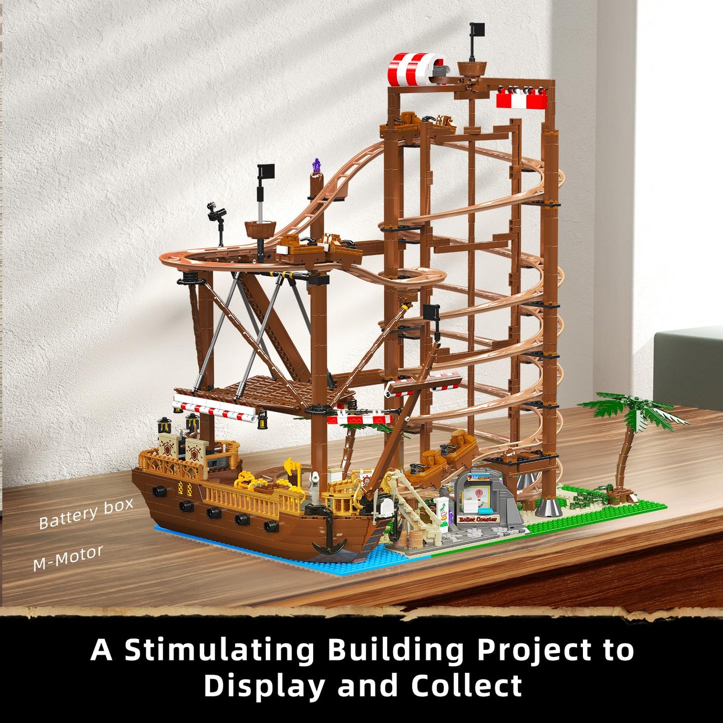 Mould King 11013 Roller Coaster Amusement Park Building Set – 2174 Pieces, DIY STEM Model Kit for Adults