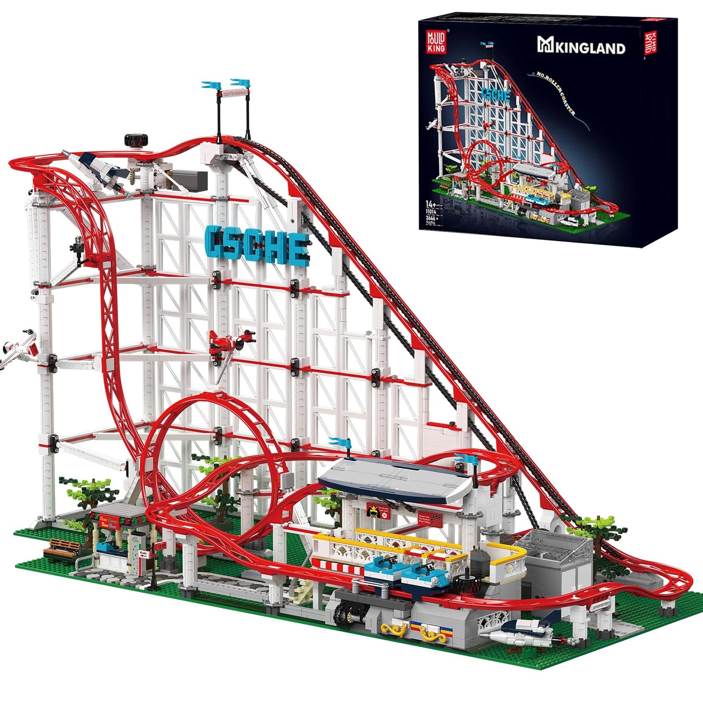 Mould King 11014 Roller Coaster Building Kit – 3646 Pieces, Motorized Track