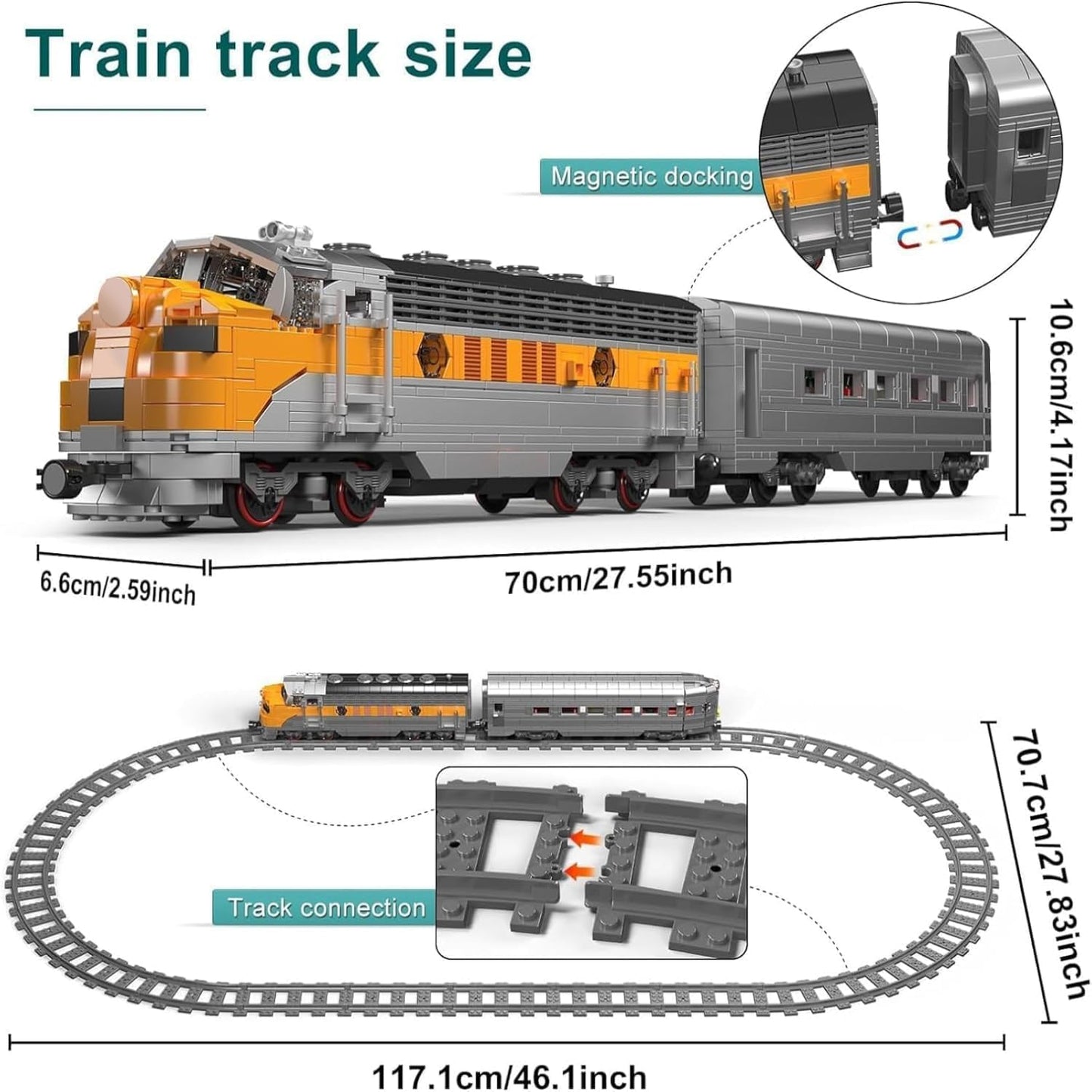 Mould King 12018 Train Building Kit – EMD F7 Locomotive, 1541 Pieces, App Bluetooth RC