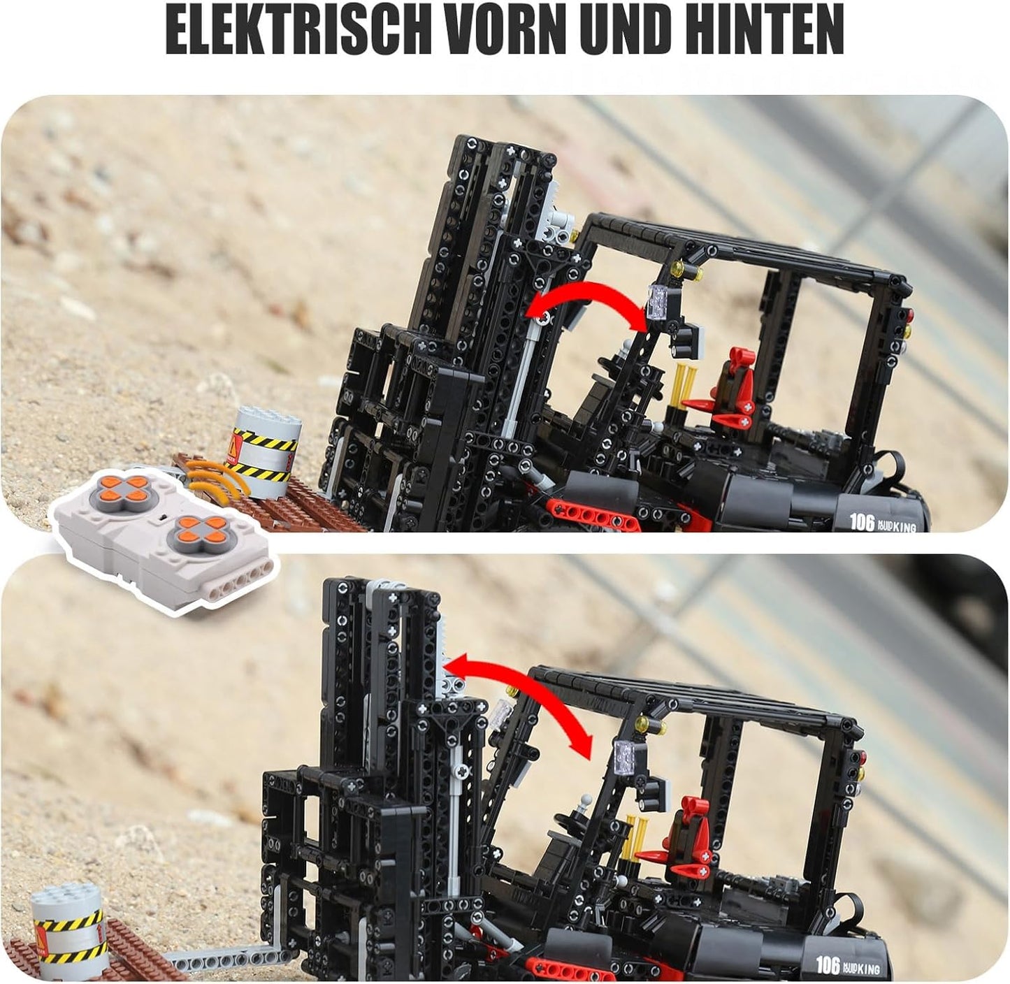 Mould King 13106 Forklift Truck Building Kit – 1,719 Pieces, Remote-Control Heavy-Duty Model