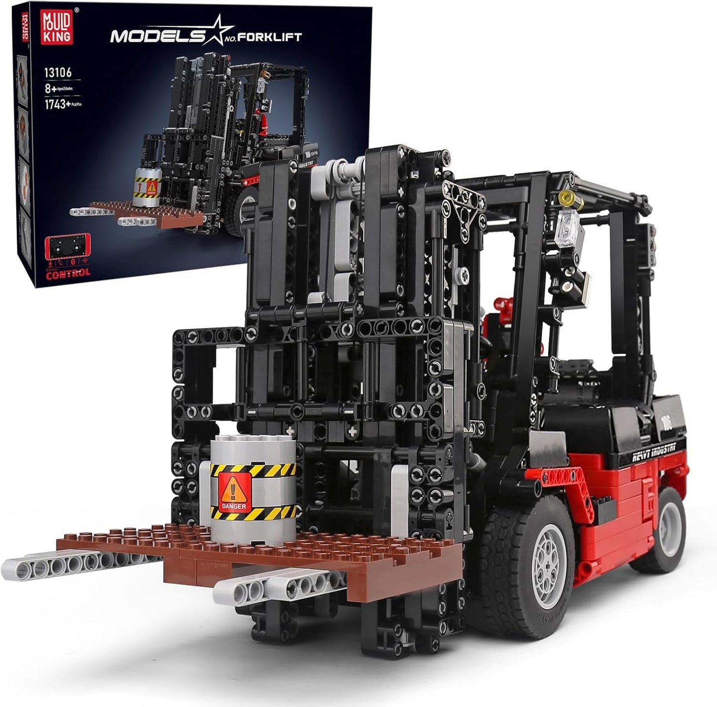 Mould King 13106 Forklift Truck Building Kit – 1,719 Pieces, Remote-Control Heavy-Duty Model