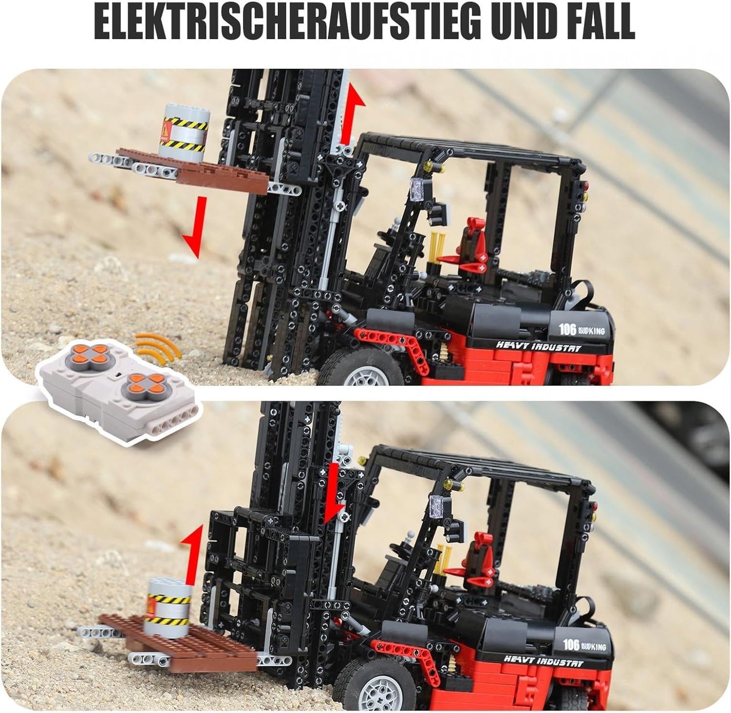 Mould King 13106 Forklift Truck Building Kit – 1,719 Pieces, Remote-Control Heavy-Duty Model