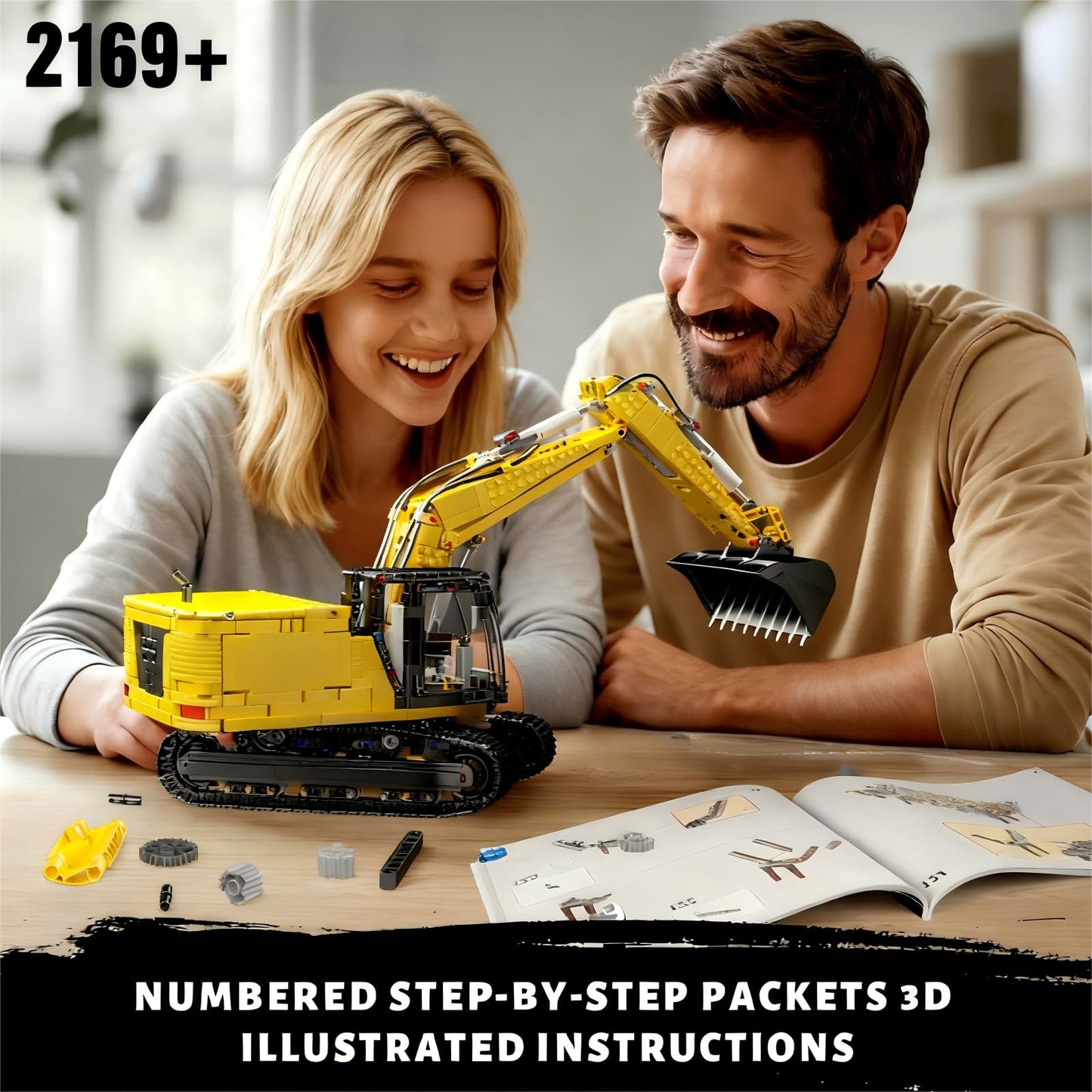 Mould King 13112 Upgraded RC Excavator – 2169+ Parts, Dual Remote & App Control
