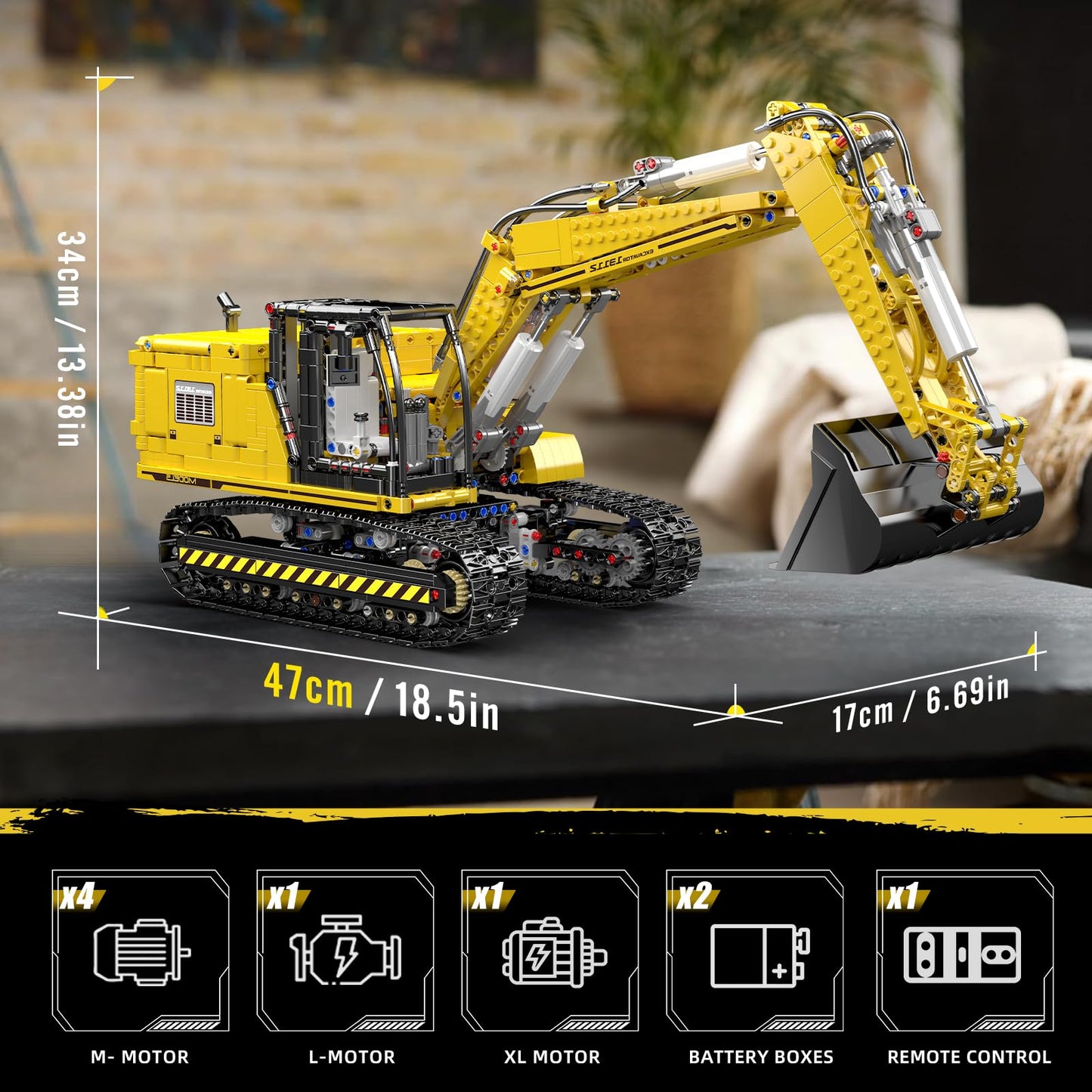 Mould King 13112 Upgraded RC Excavator – 2169+ Parts, Dual Remote & App Control