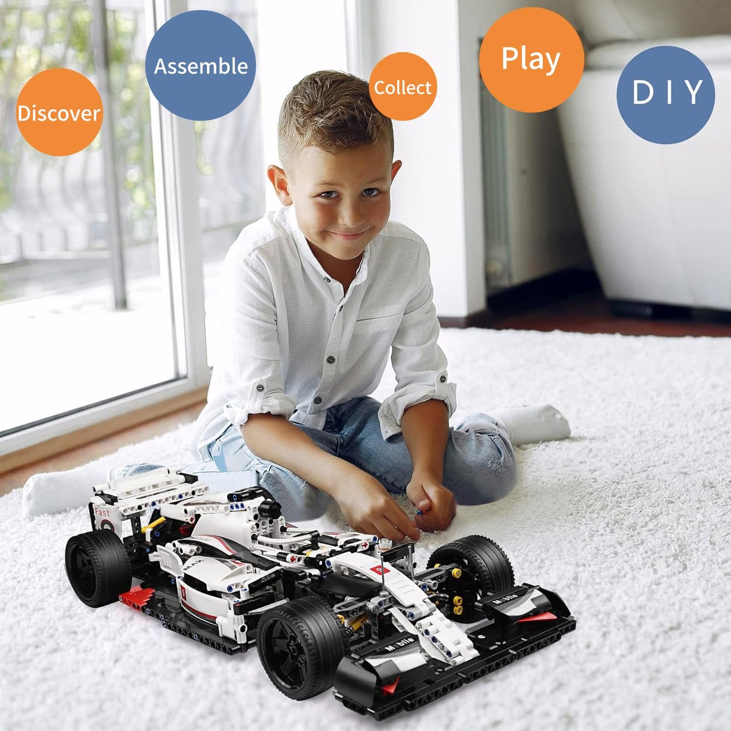 Mould King 13117 Technik Sports Car Model – 1235-Piece Display Kit
