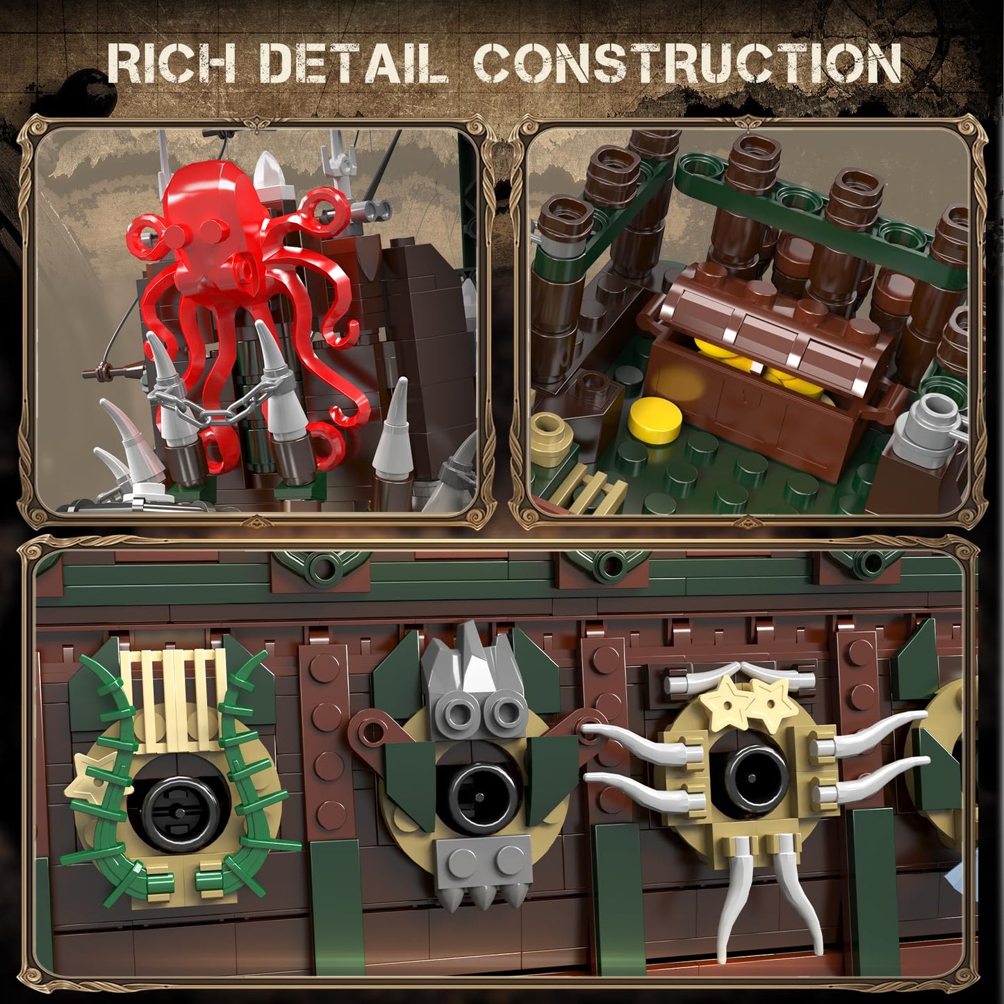 Mould King 13218 Pirate Ship Building Kit | 6849-Piece Flying Dutchman Model