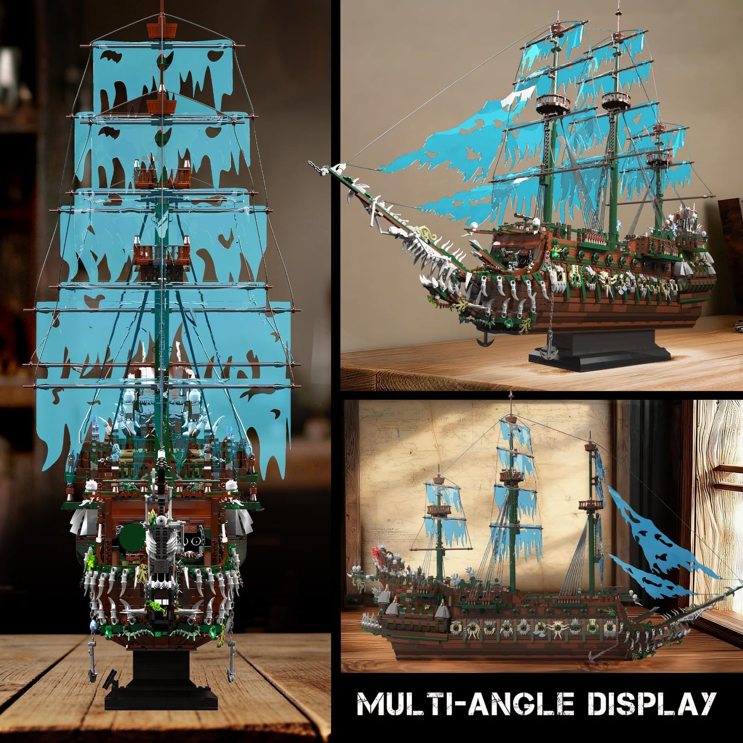 Mould King 13218 Pirate Ship Building Kit | 6849-Piece Flying Dutchman Model