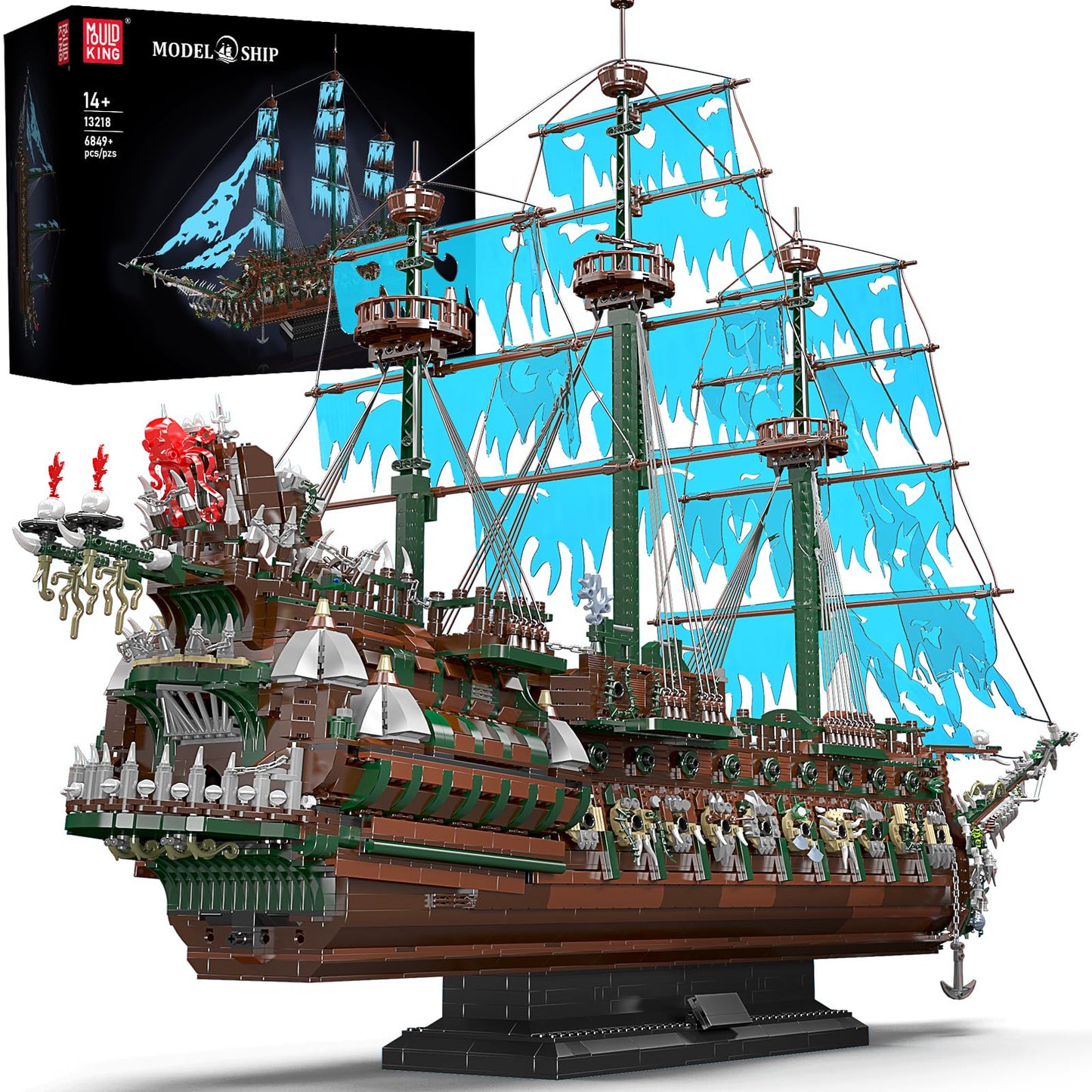 Mould King 13218 Pirate Ship Building Kit | 6849-Piece Flying Dutchman Model