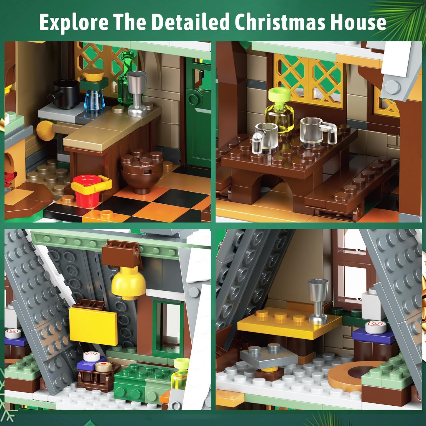 Mould King 16049 Christmas Cottage Building Kit - 766 Pieces