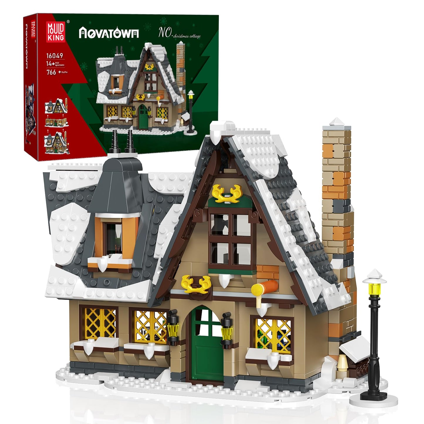 Mould King 16049 Christmas Cottage Building Kit - 766 Pieces