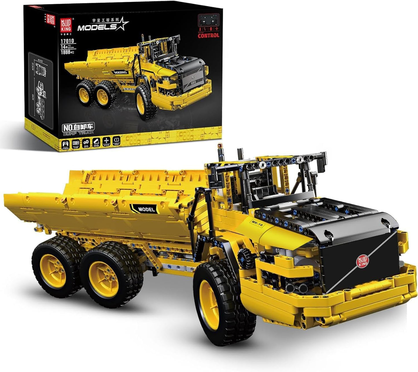 Mould King 17010 Engineering Dump Truck – 1888-Piece RC Building Kit