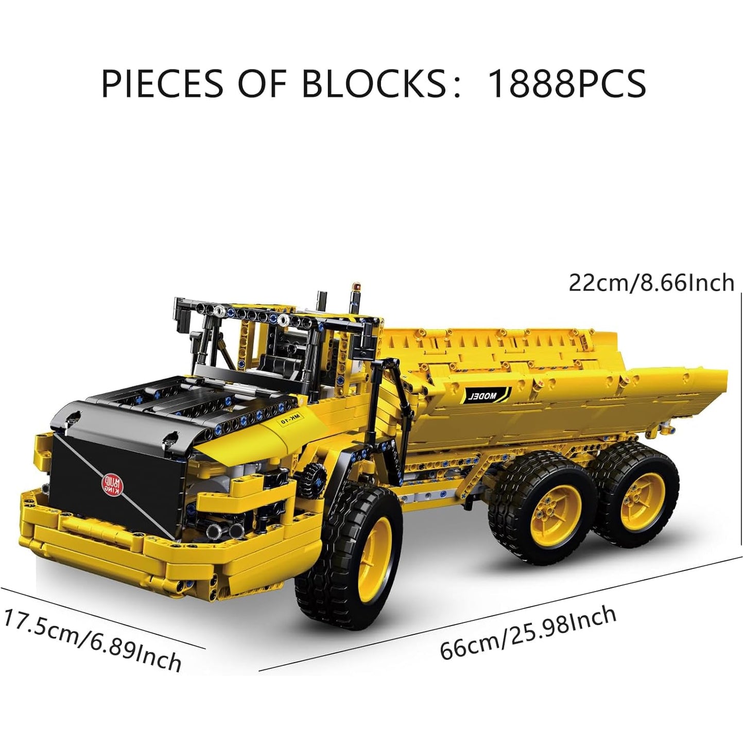 Mould King 17010 Engineering Dump Truck – 1888-Piece RC Building Kit