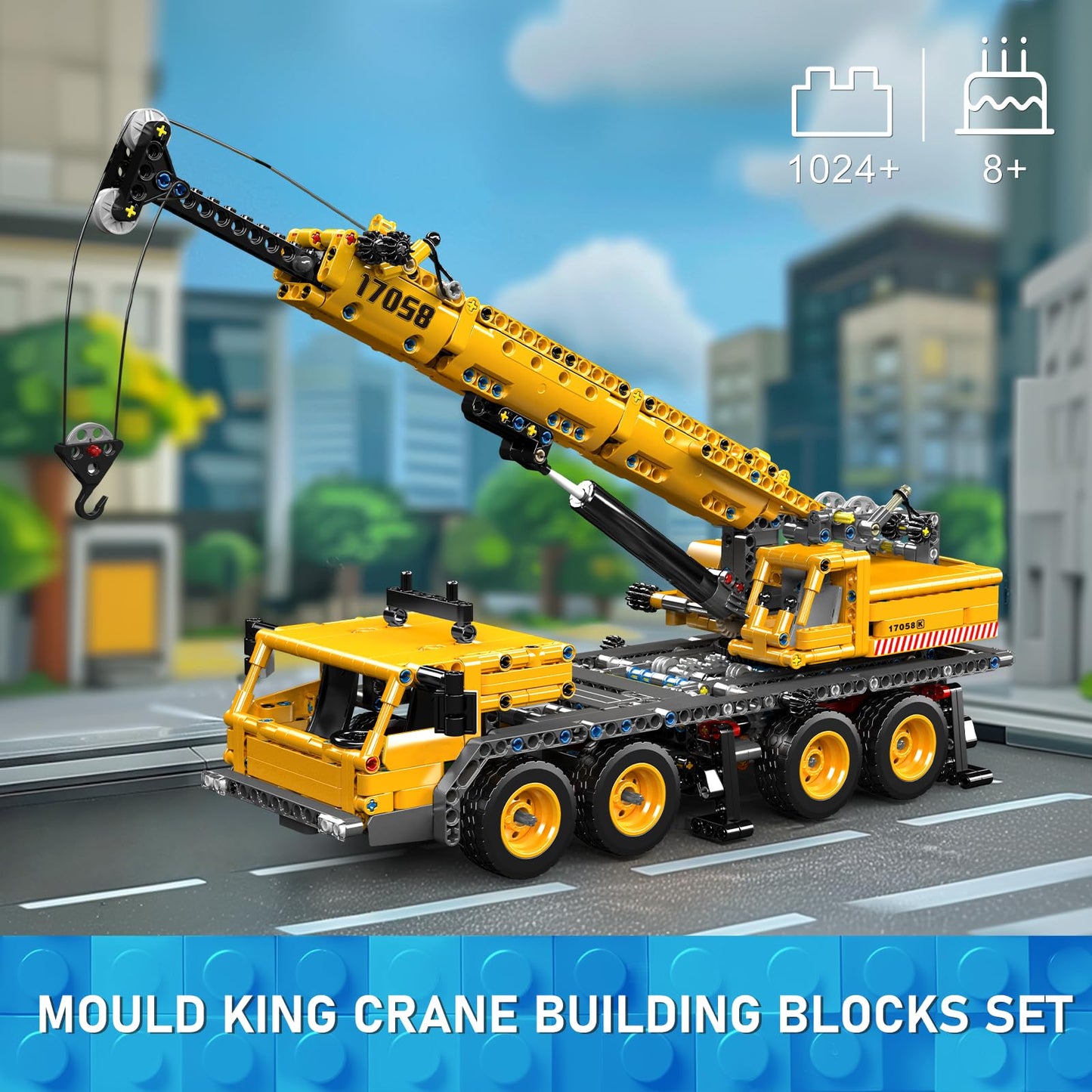 Mould King 17058 City Mobile Crane Truck Building Set – 997 Pieces