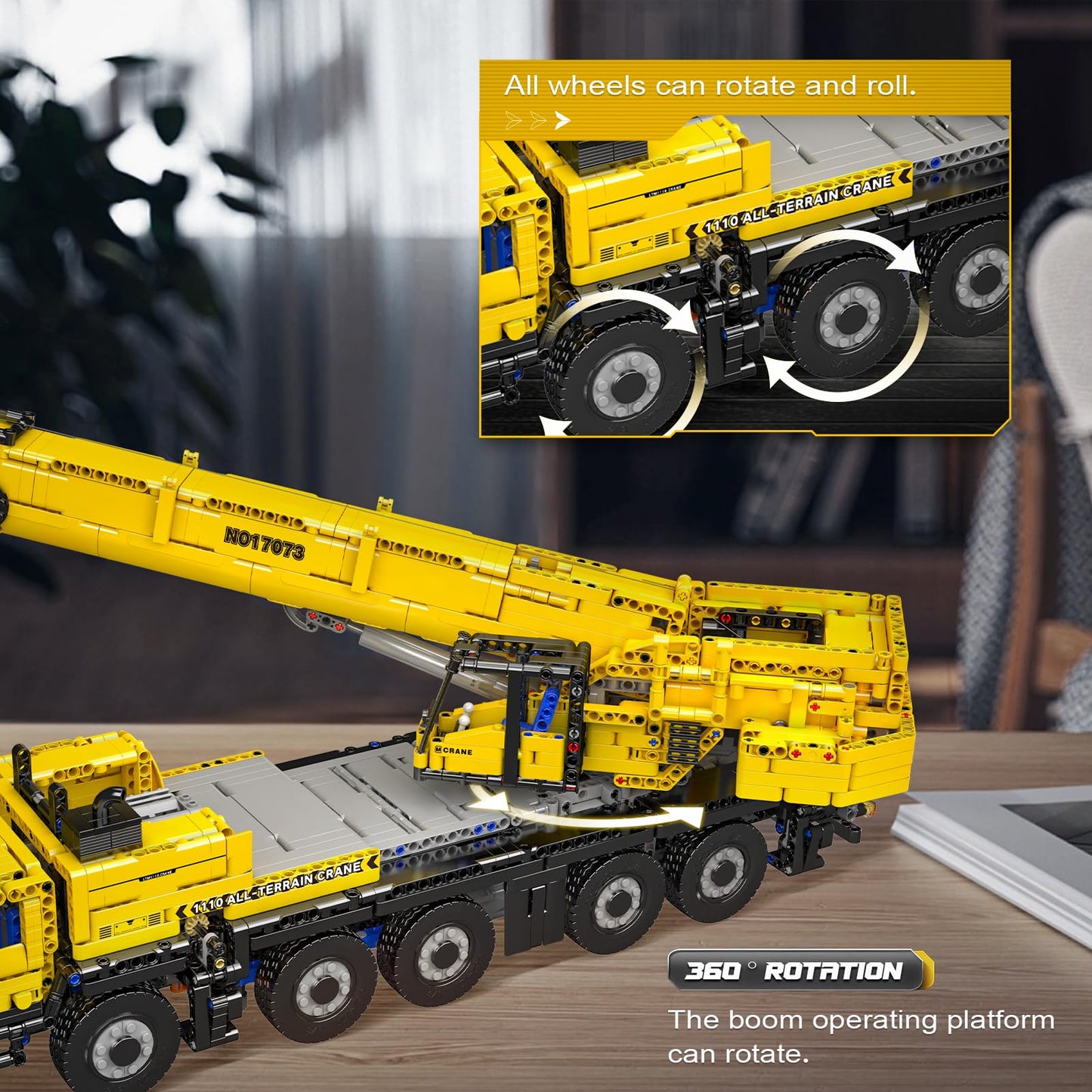 Mould King 17073 Engineering Truck Construction Set – Remote Control LTM 1110 Crane (3218 Pieces) | STEM Building Blocks
