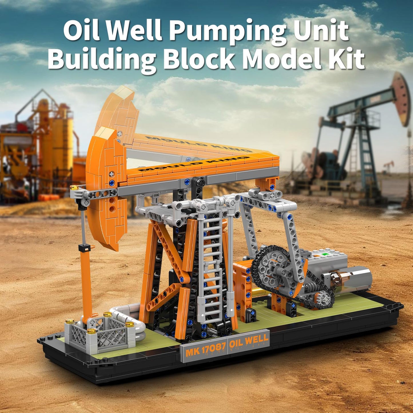 Mould King 17087 Oilfield Movable Building Set | Battery Powered Pumpjack Model