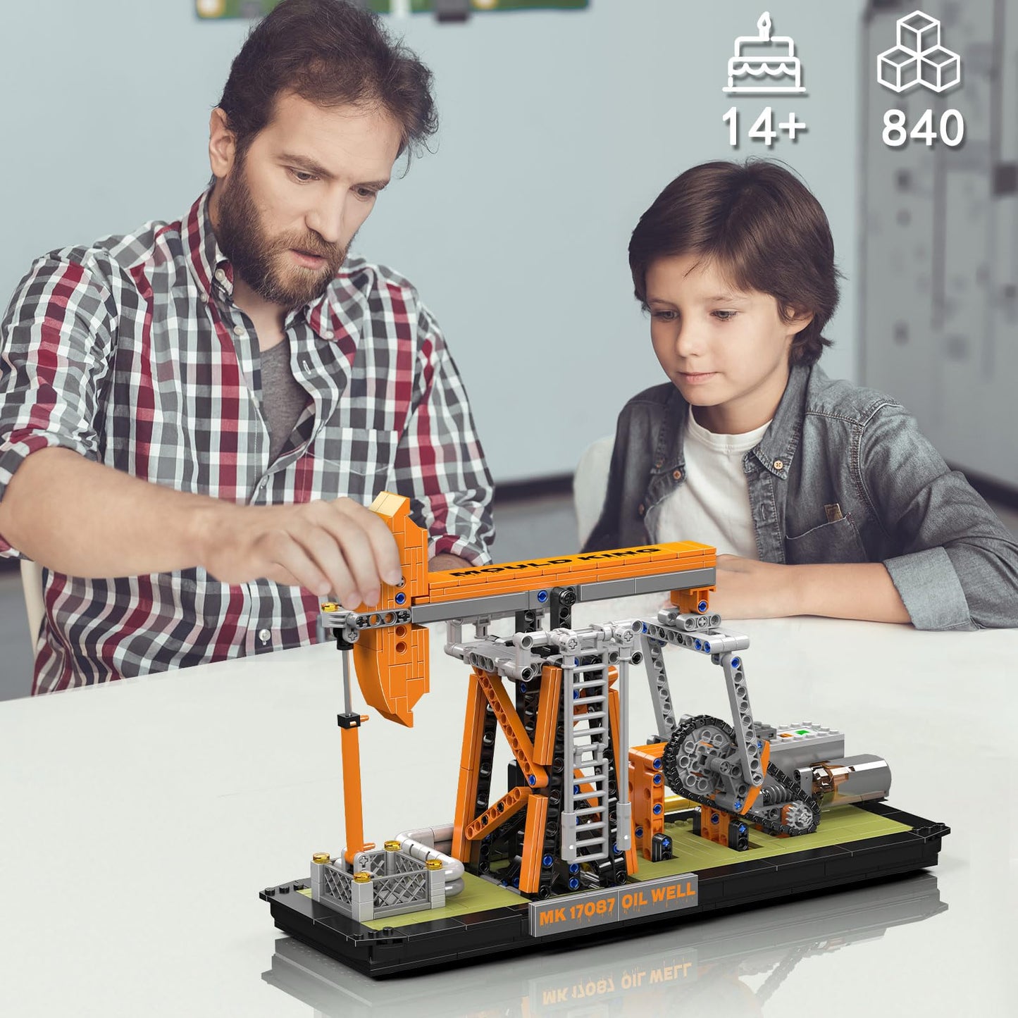 Mould King 17087 Oilfield Movable Building Set | Battery Powered Pumpjack Model