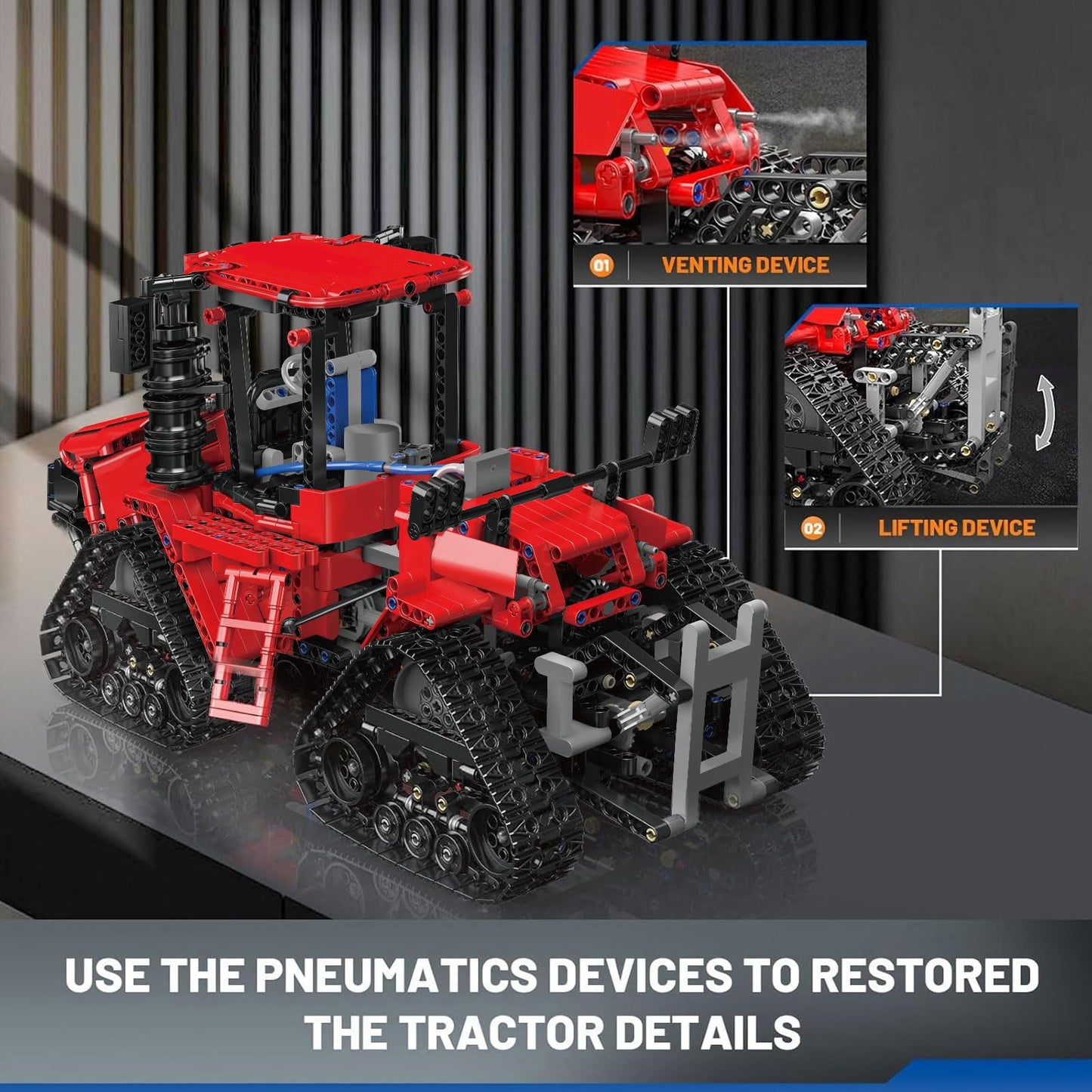 Mould King 18020 Tractor Building Blocks | Remote Control Crawling Tractor (1698 Pieces)