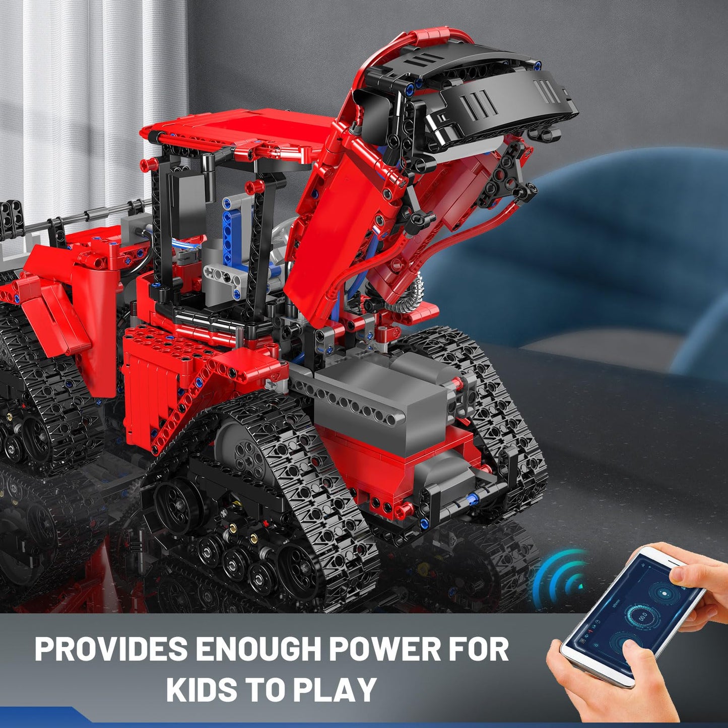 Mould King 18020 Tractor Building Blocks | Remote Control Crawling Tractor (1698 Pieces)