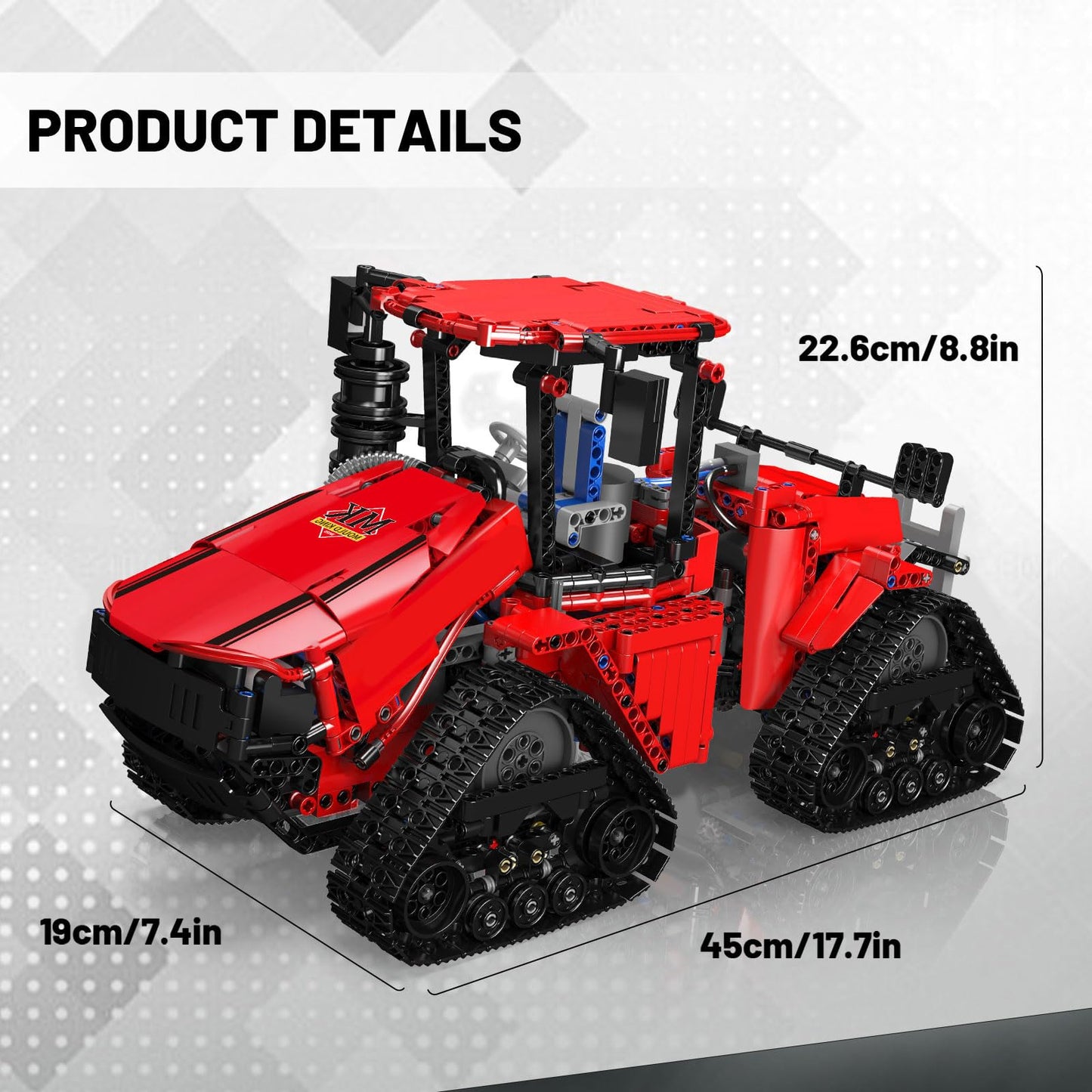 Mould King 18020 Tractor Building Blocks | Remote Control Crawling Tractor (1698 Pieces)