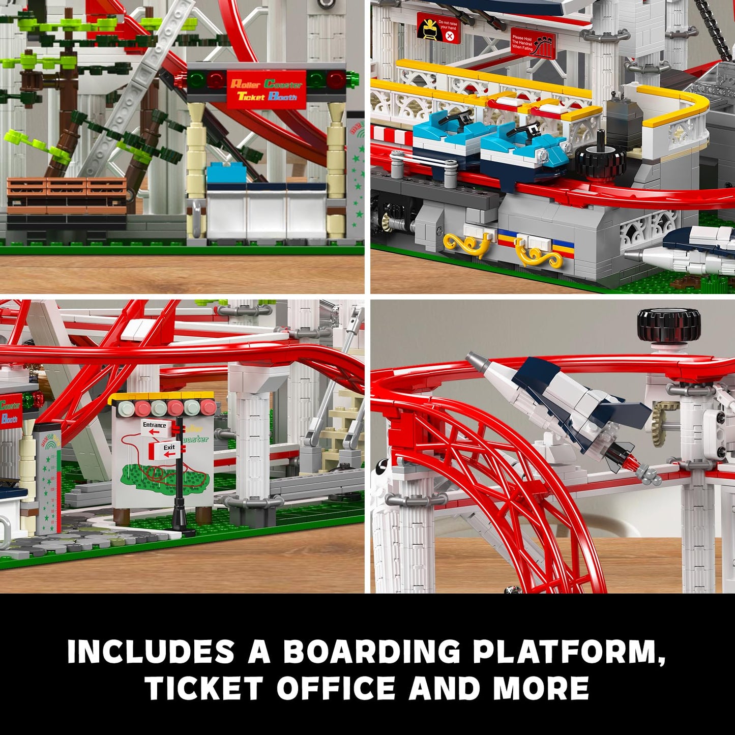 Mould King Roller Coaster Building Set – 3646 PCS Motorized Amusement Park Model Kit