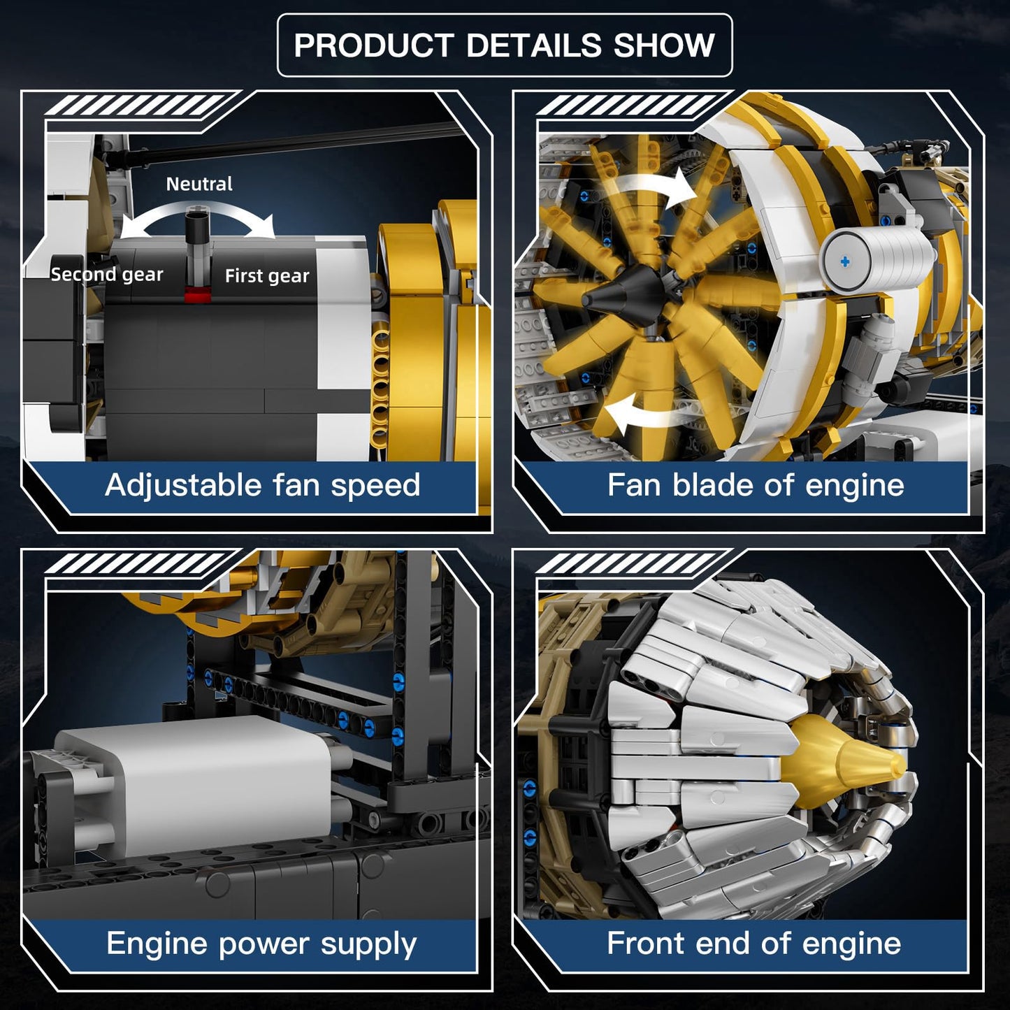 Mould King Aircraft Engine Toys – 2256-Piece Motorized STEM DIY Kit