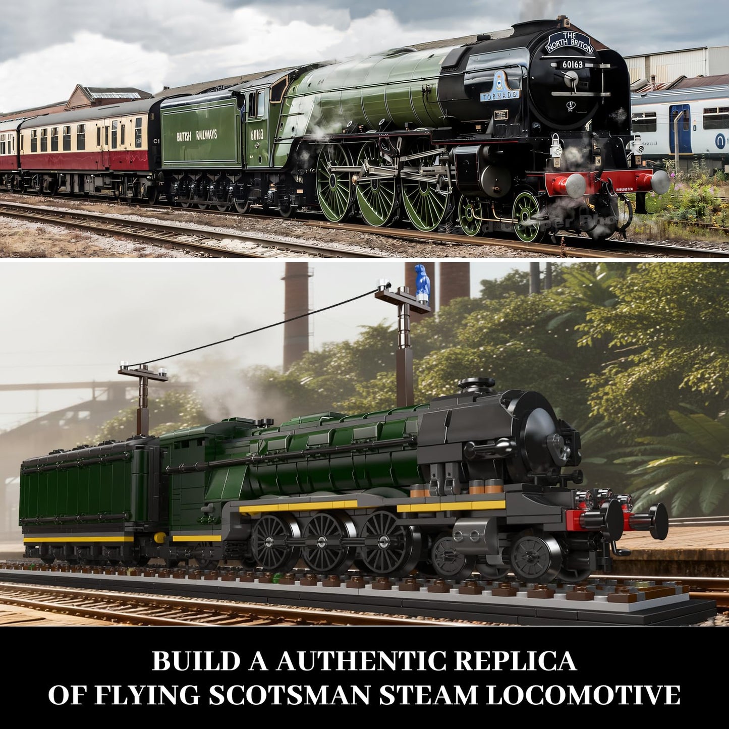 Mould King Flying Scotsman Locomotive Model – 1766+ Pieces for Collectors