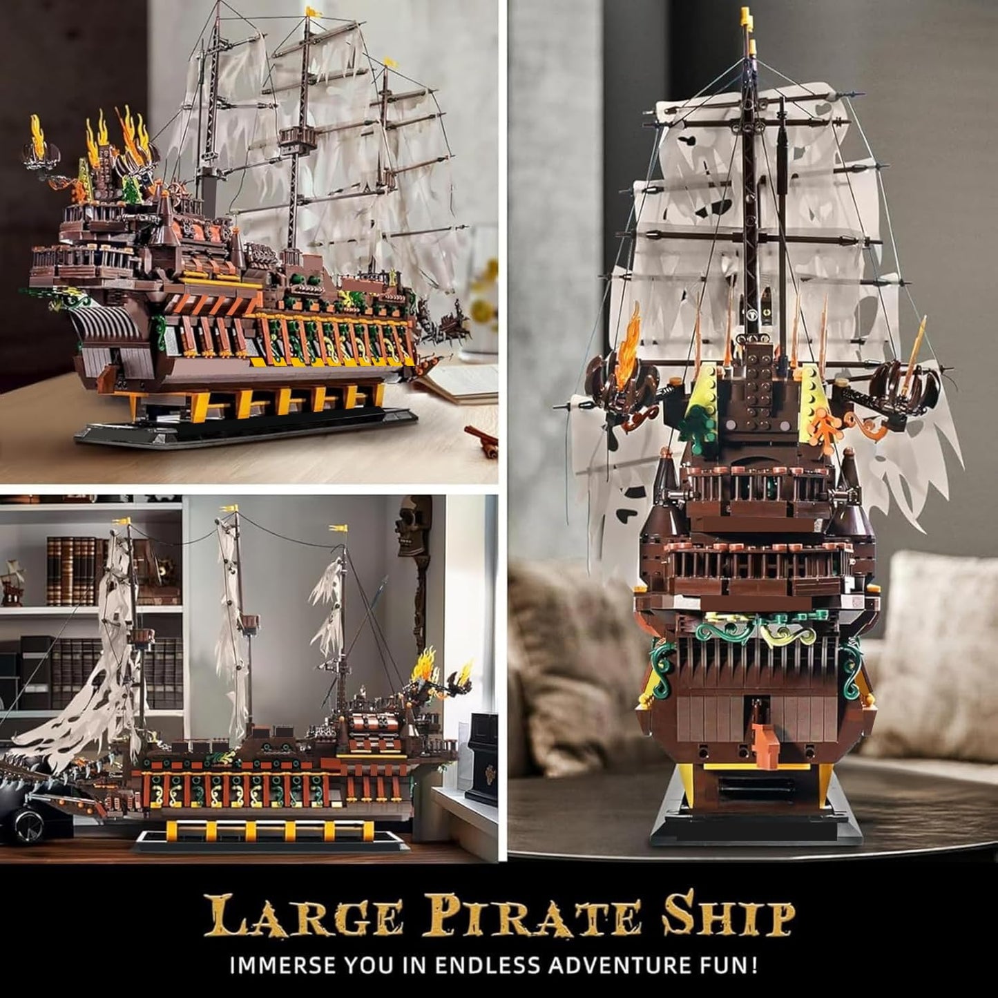 Mould King Large Pirates Ship Model – 4364+ Pieces Dutchman Building Set