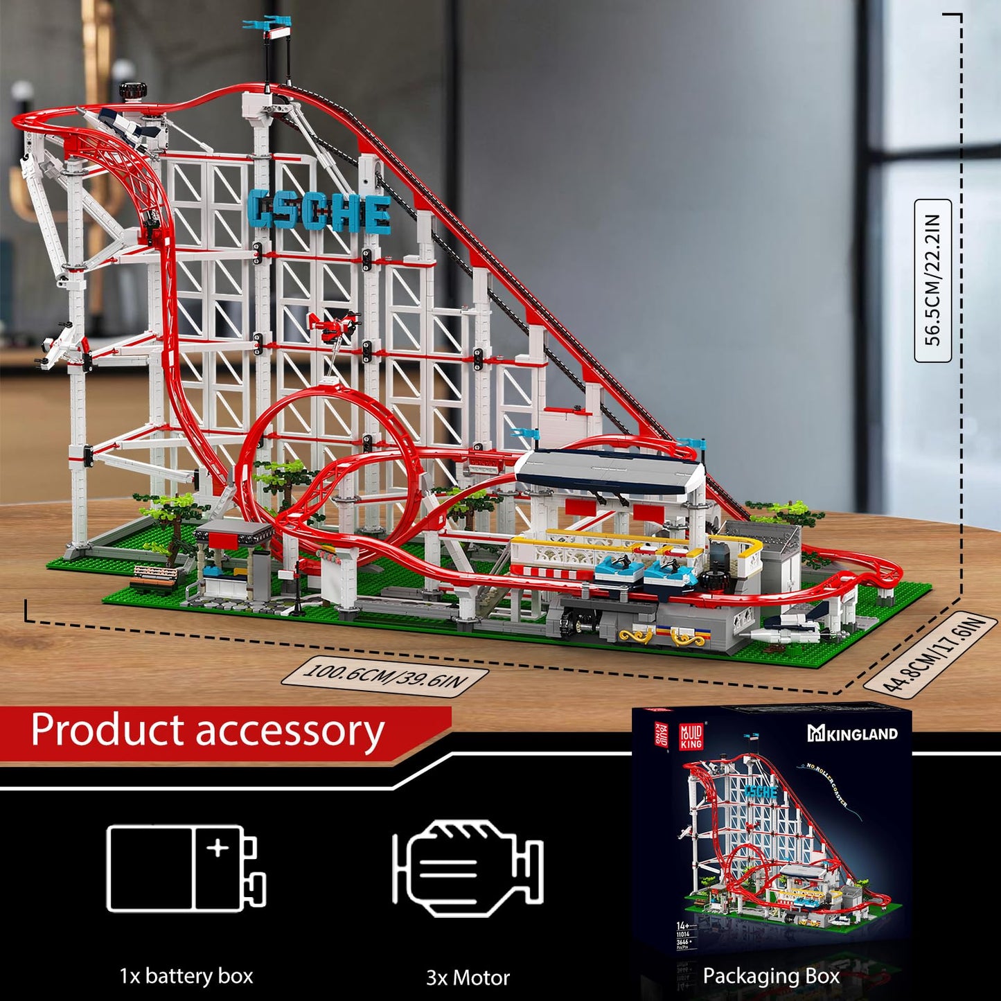 Mould King Roller Coaster Building Set – 3646 PCS Motorized Amusement Park Model Kit