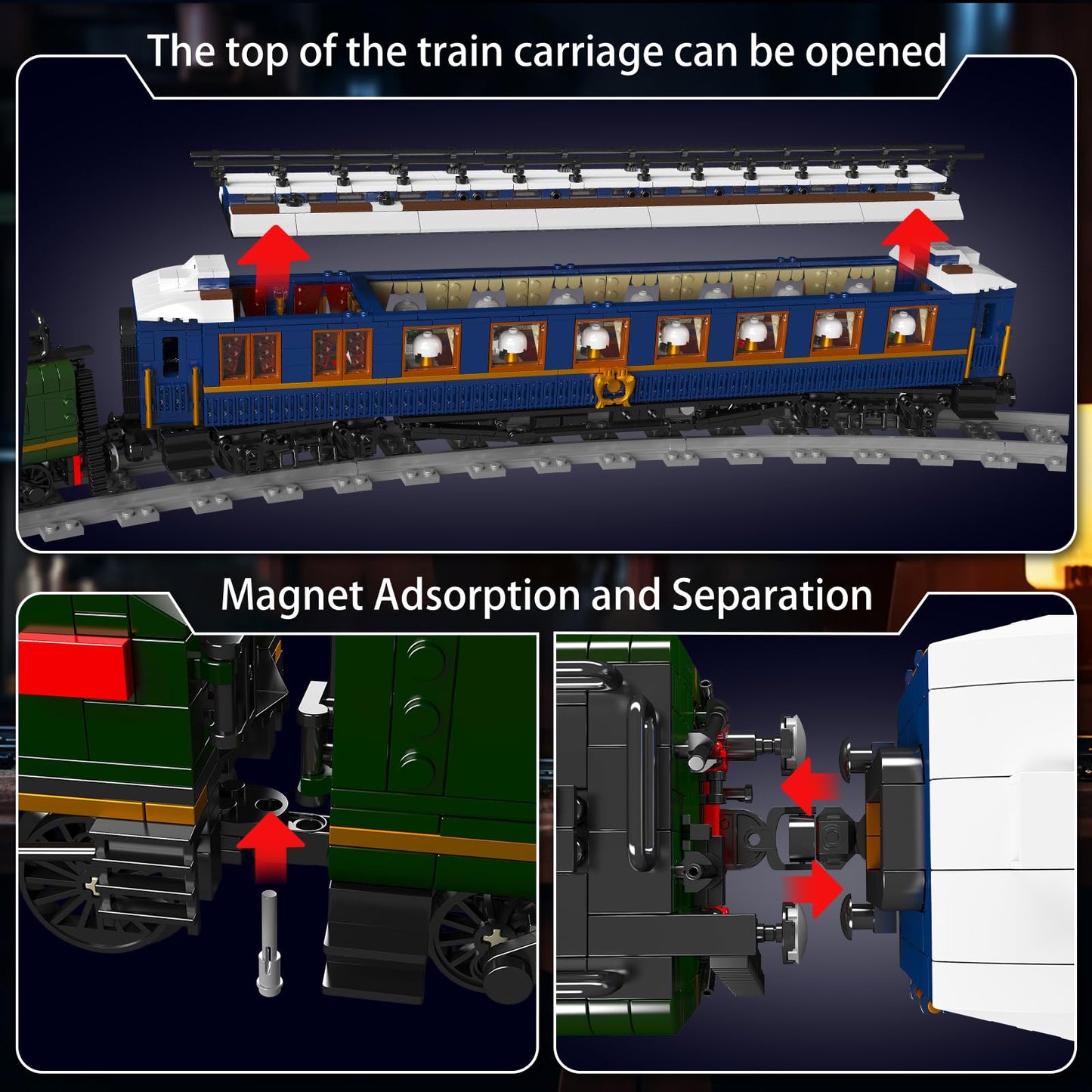 Mould King Orient Express Train Building Kit – LED Lighting, Remote/App Control (3898 PCS)