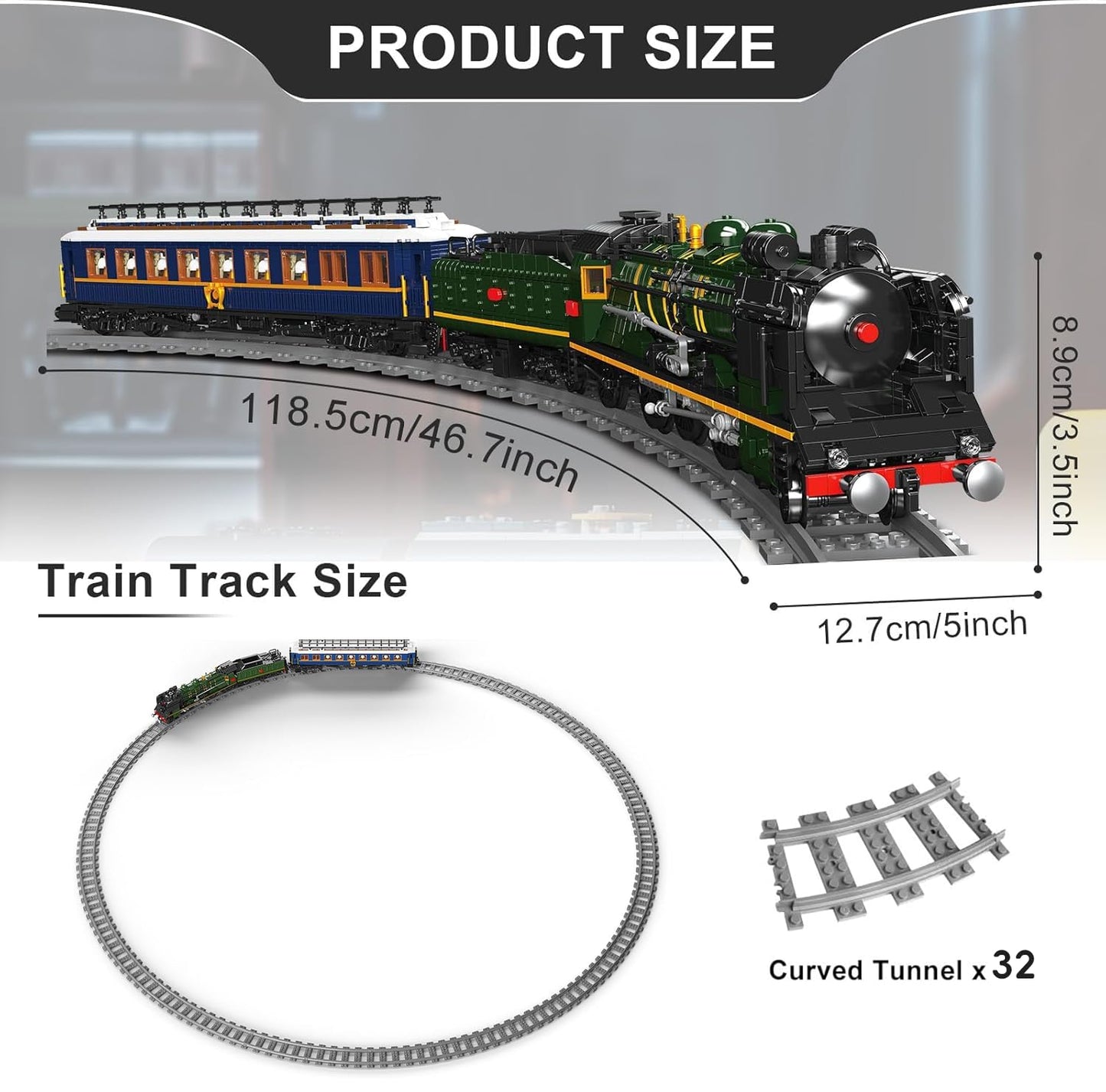 Mould King Orient Express Train Building Kit – LED Lighting, Remote/App Control (3898 PCS)