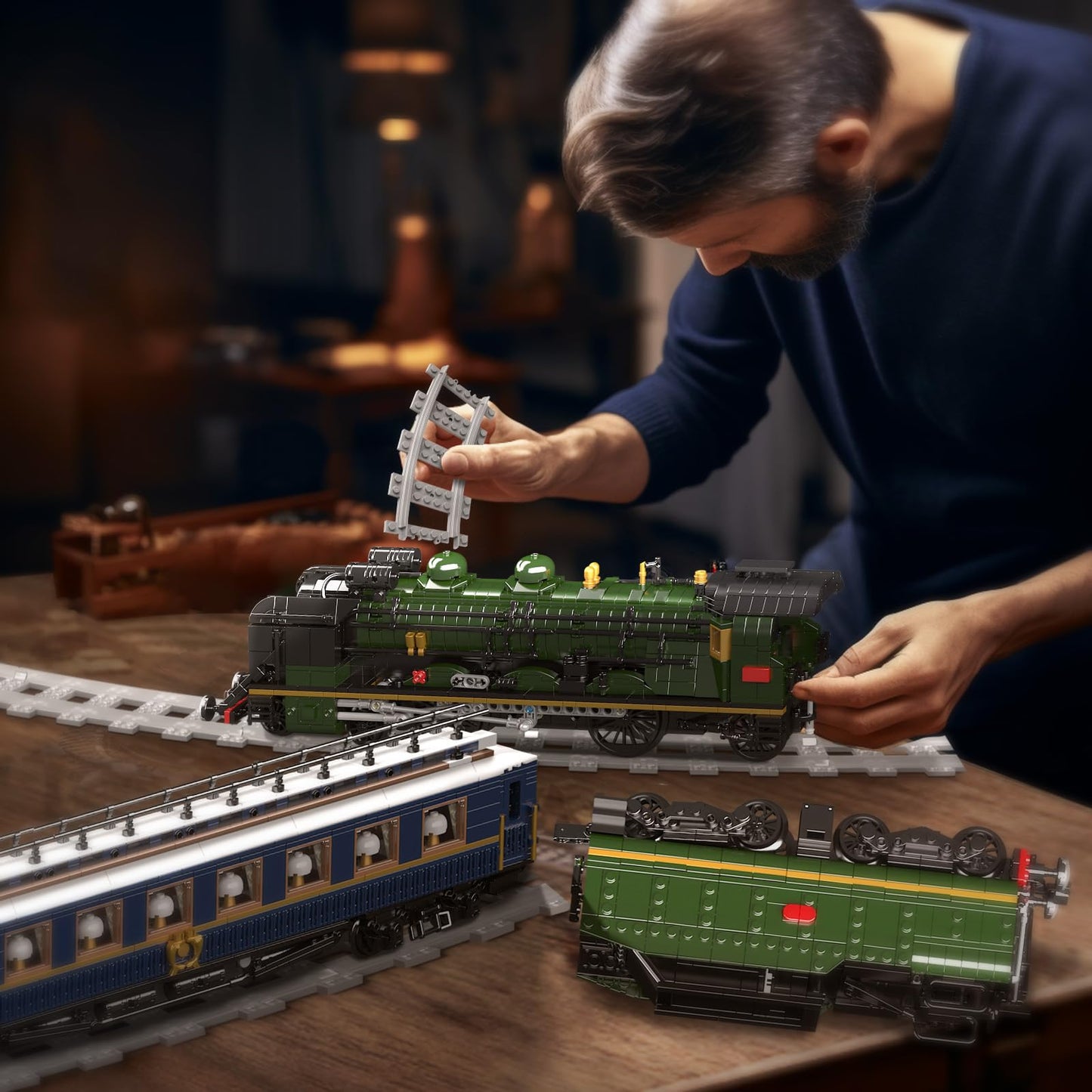 Mould King Orient Express Train Building Kit – LED Lighting, Remote/App Control (3898 PCS)