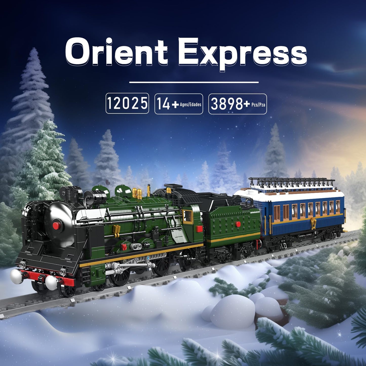 Mould King Orient Express Train Building Kit – LED Lighting, Remote/App Control (3898 PCS)
