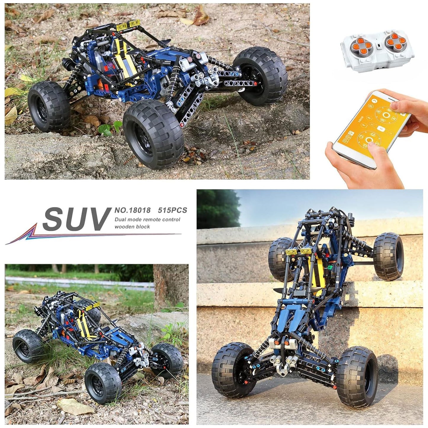 Mould King RC Off-Road Building Car Toys – 515 Pieces, Remote & App Control