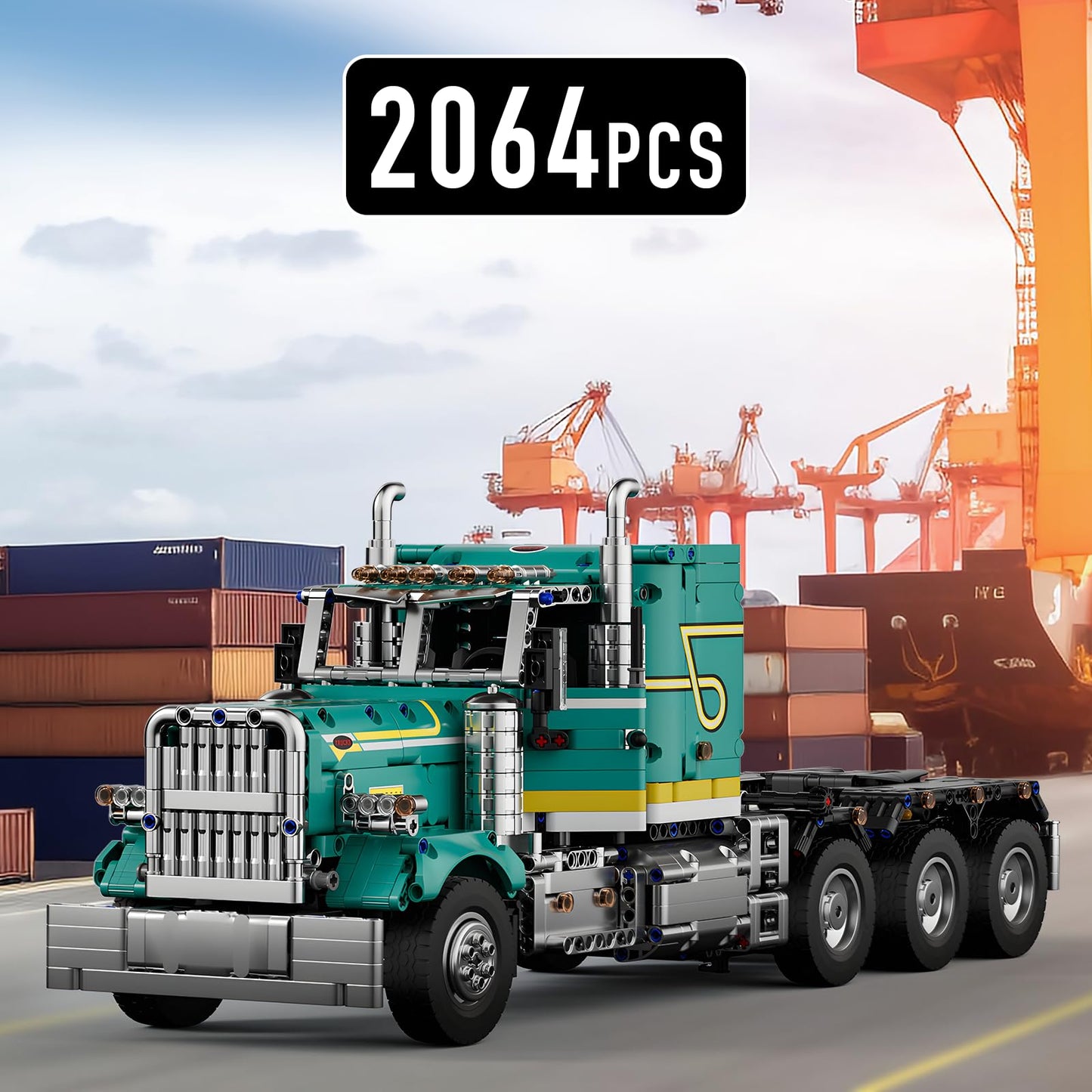 Mould King RC Semi Truck 13201 – 2064-Piece Motorized American Tractor Model (Ages 14+)