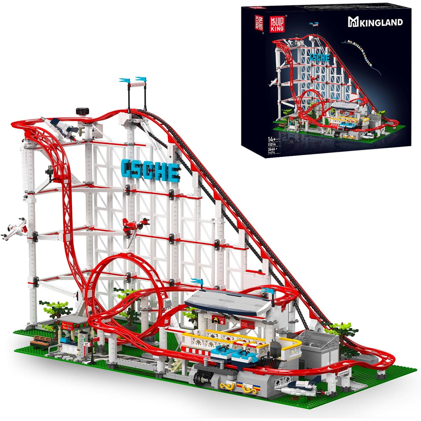 Mould King Roller Coaster Building Set – 3646 PCS Motorized Amusement Park Model Kit