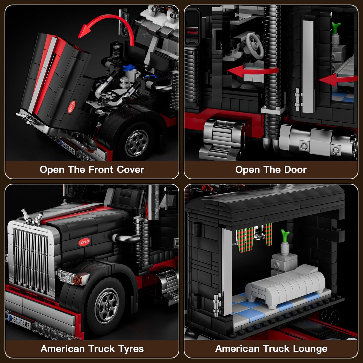 Mould King Semi Truck Building Set – 1814 Pieces, Collectible Trailer Model 10037